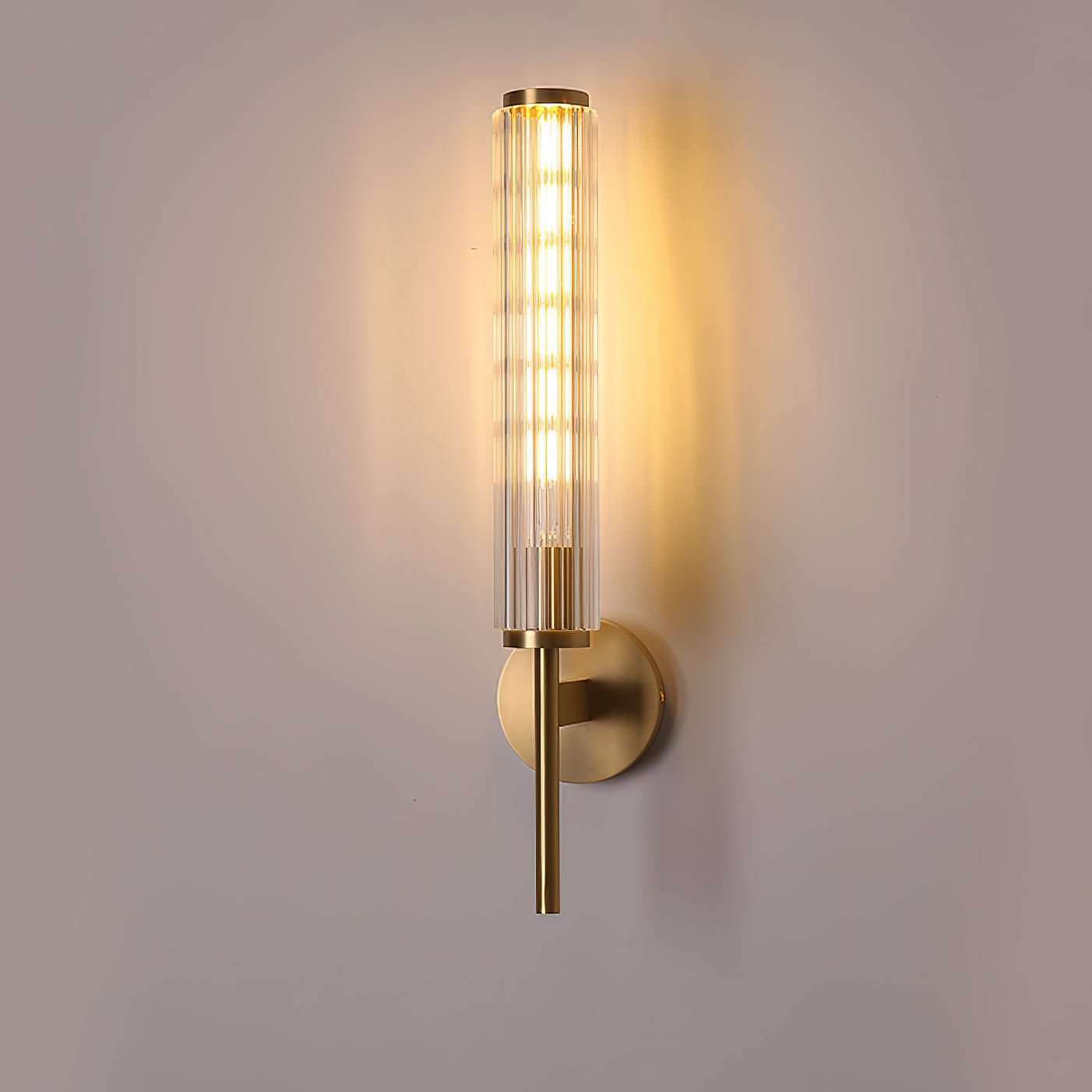 Glass Wall Light | Brass | Clear Shade