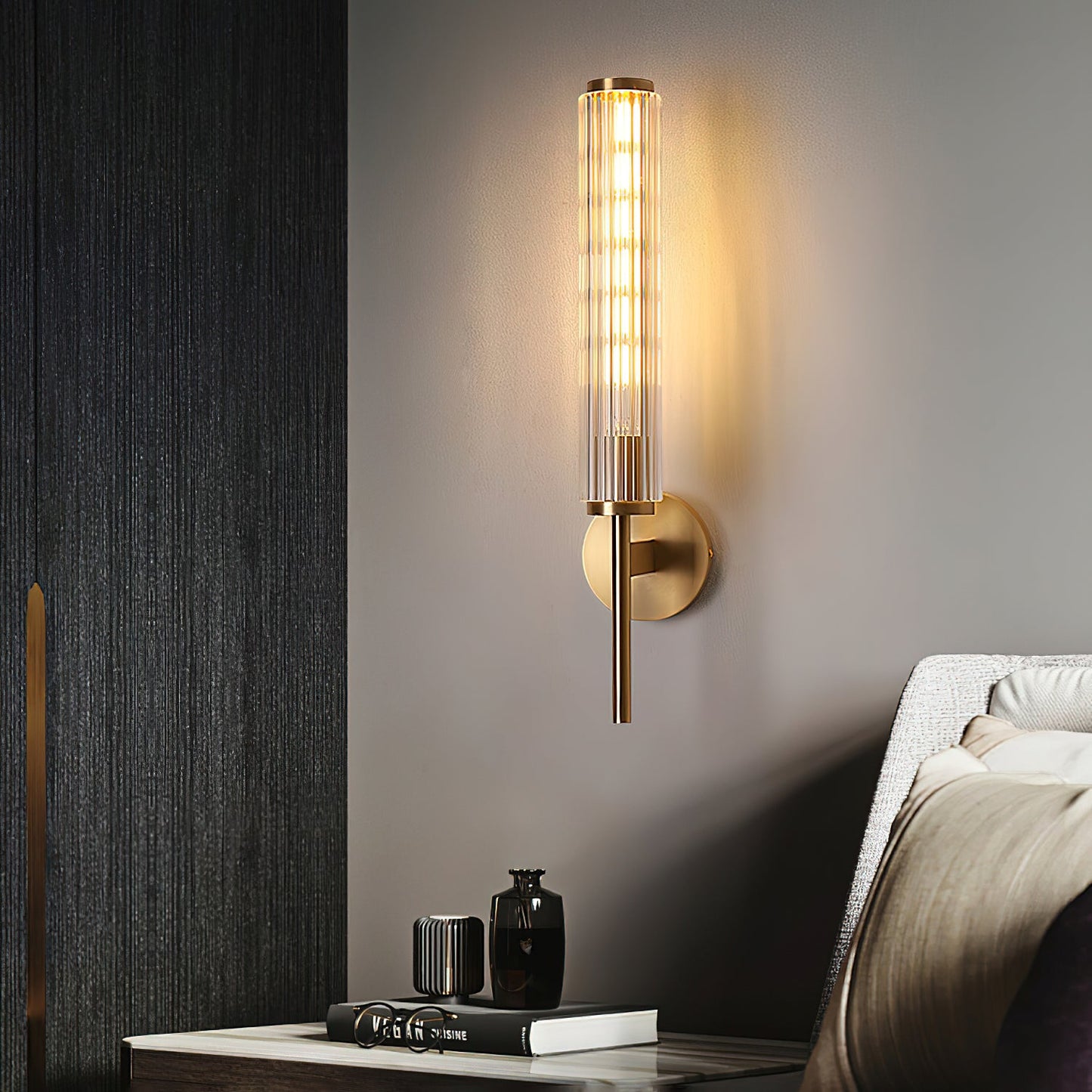 Glass Wall Light | Brass | Clear Shade