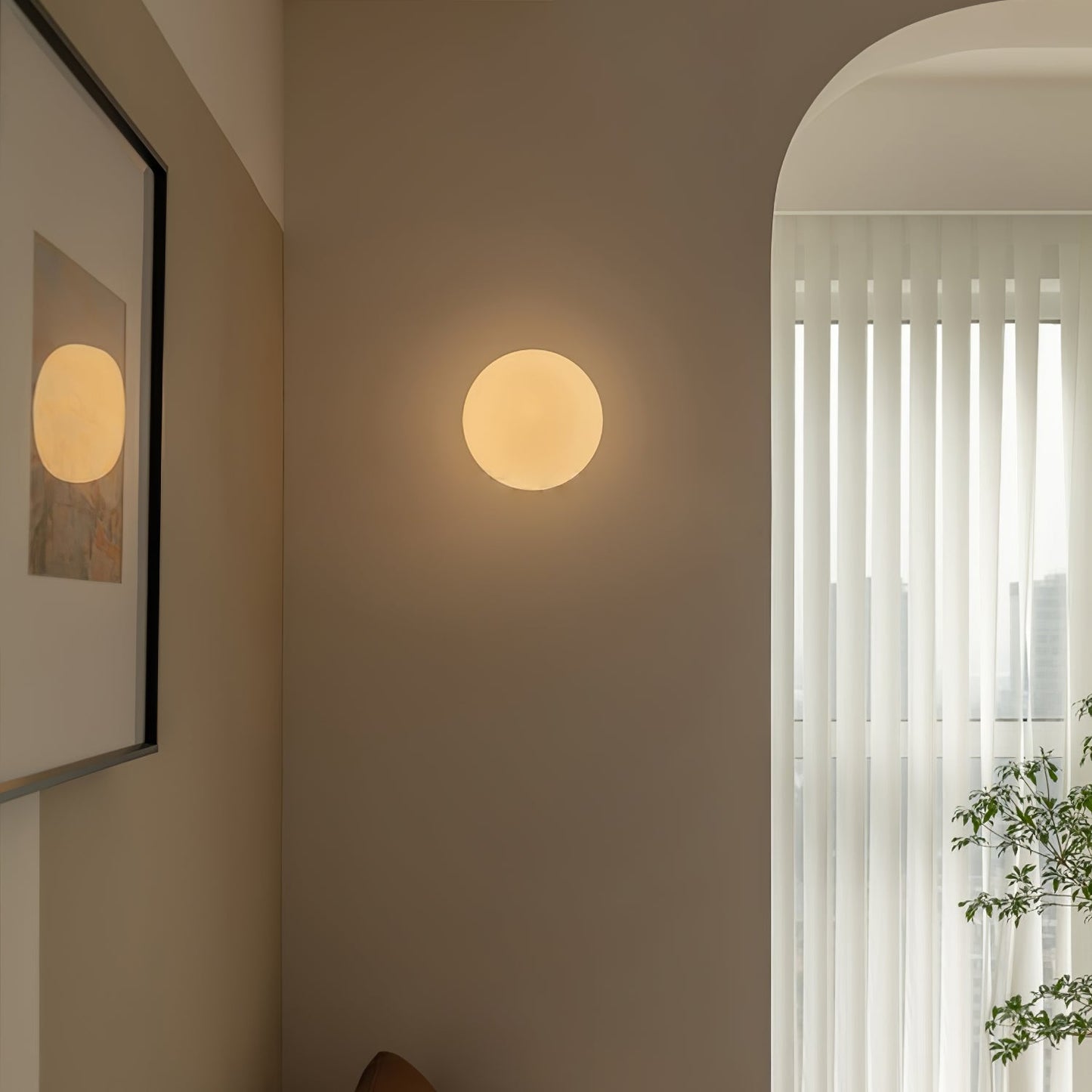 Glass Mini Orb Wall Lamp | Iron, Glass | White