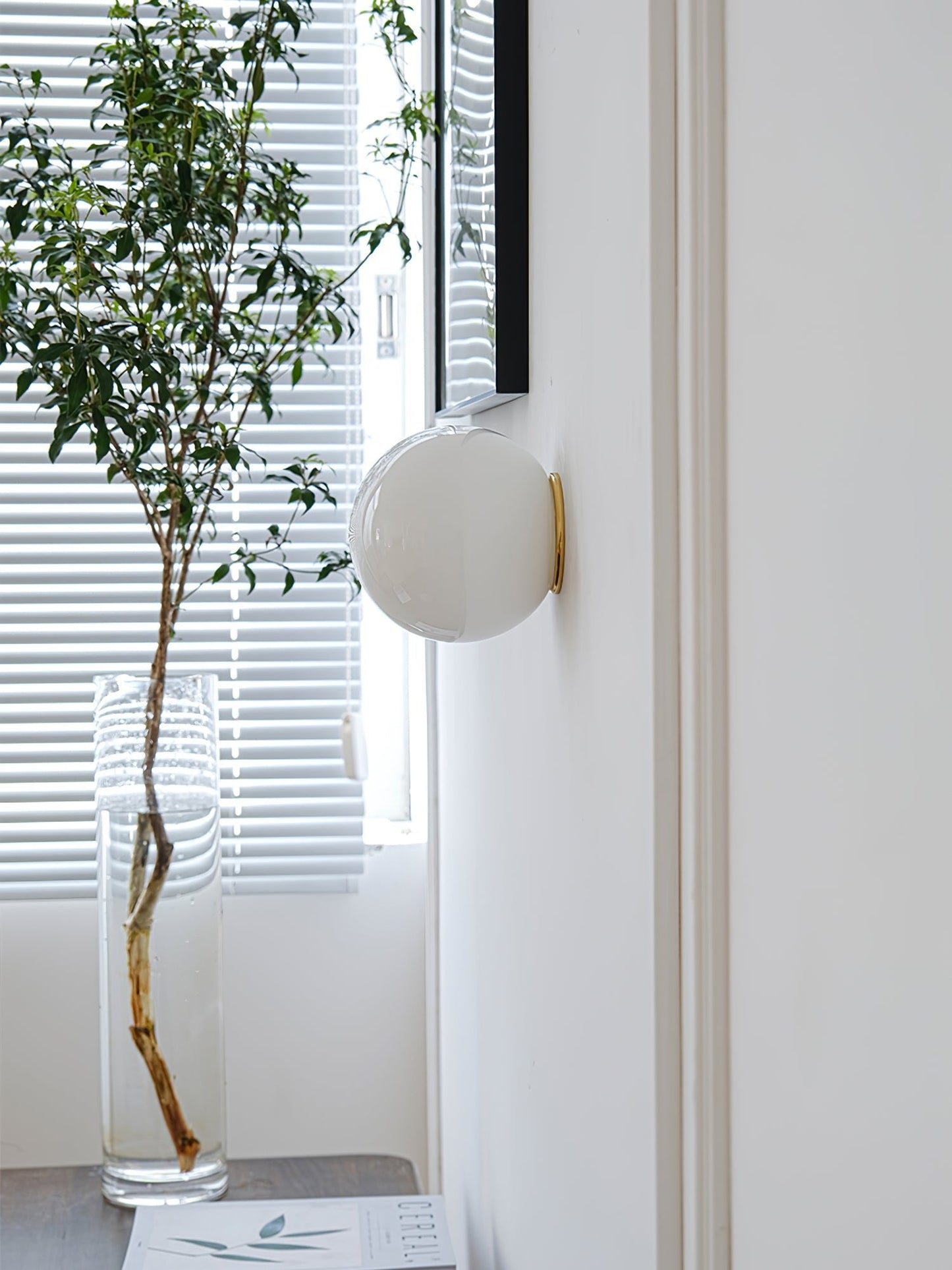 Glass Mini Orb Wall Lamp | Iron, Glass | White