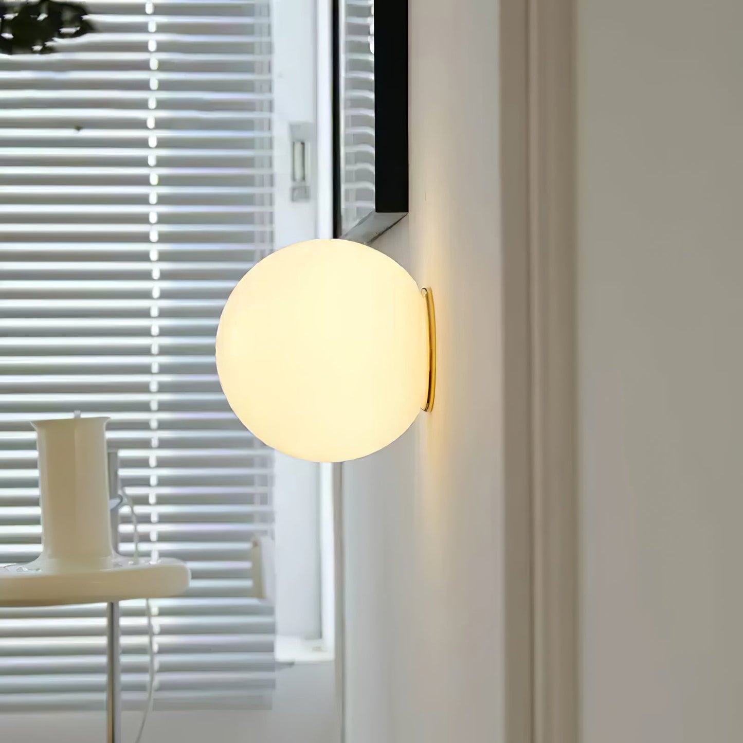 Glass Mini Orb Wall Lamp | Iron, Glass | White