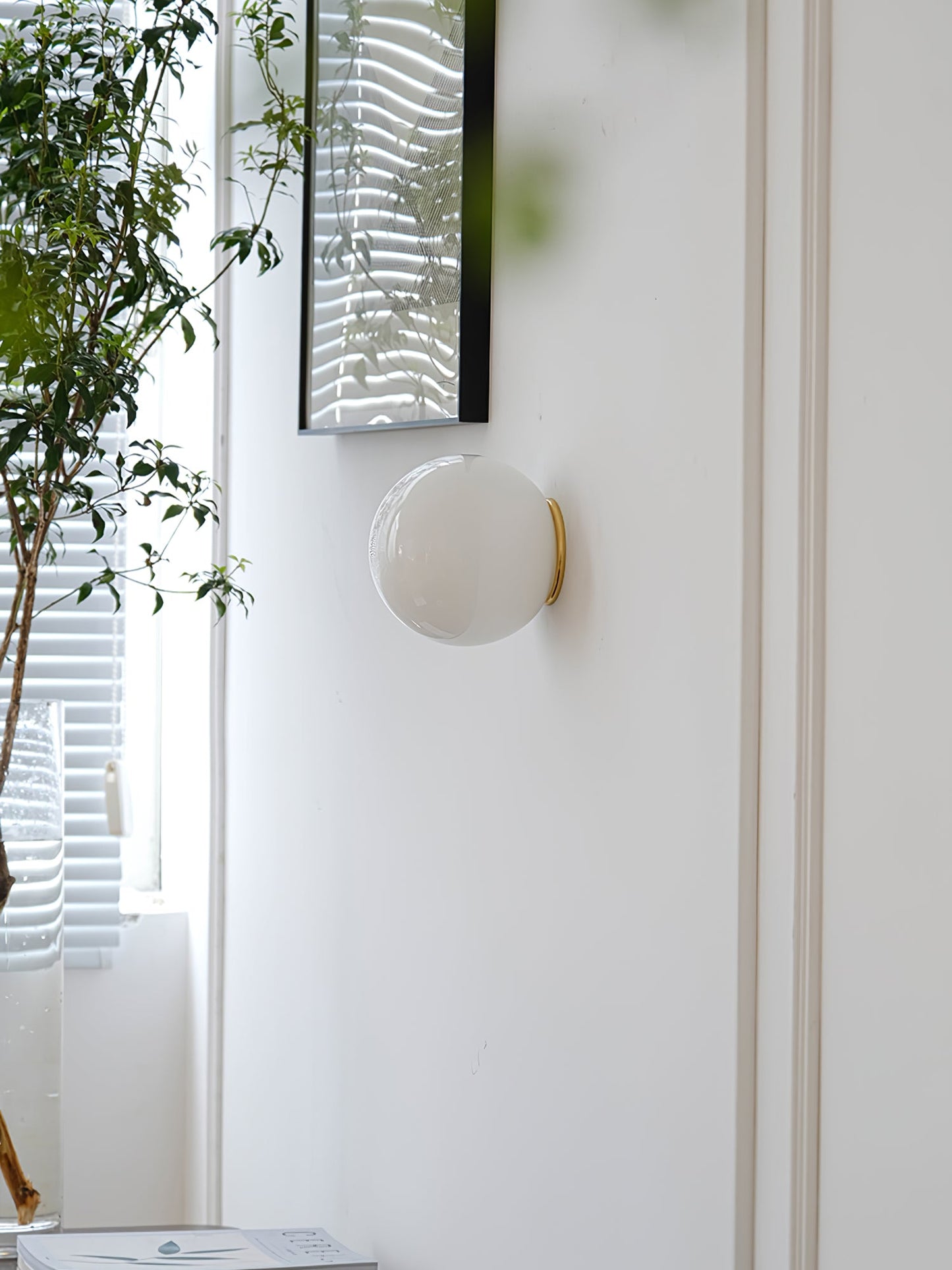 Glass Mini Orb Wall Lamp | Iron, Glass | White
