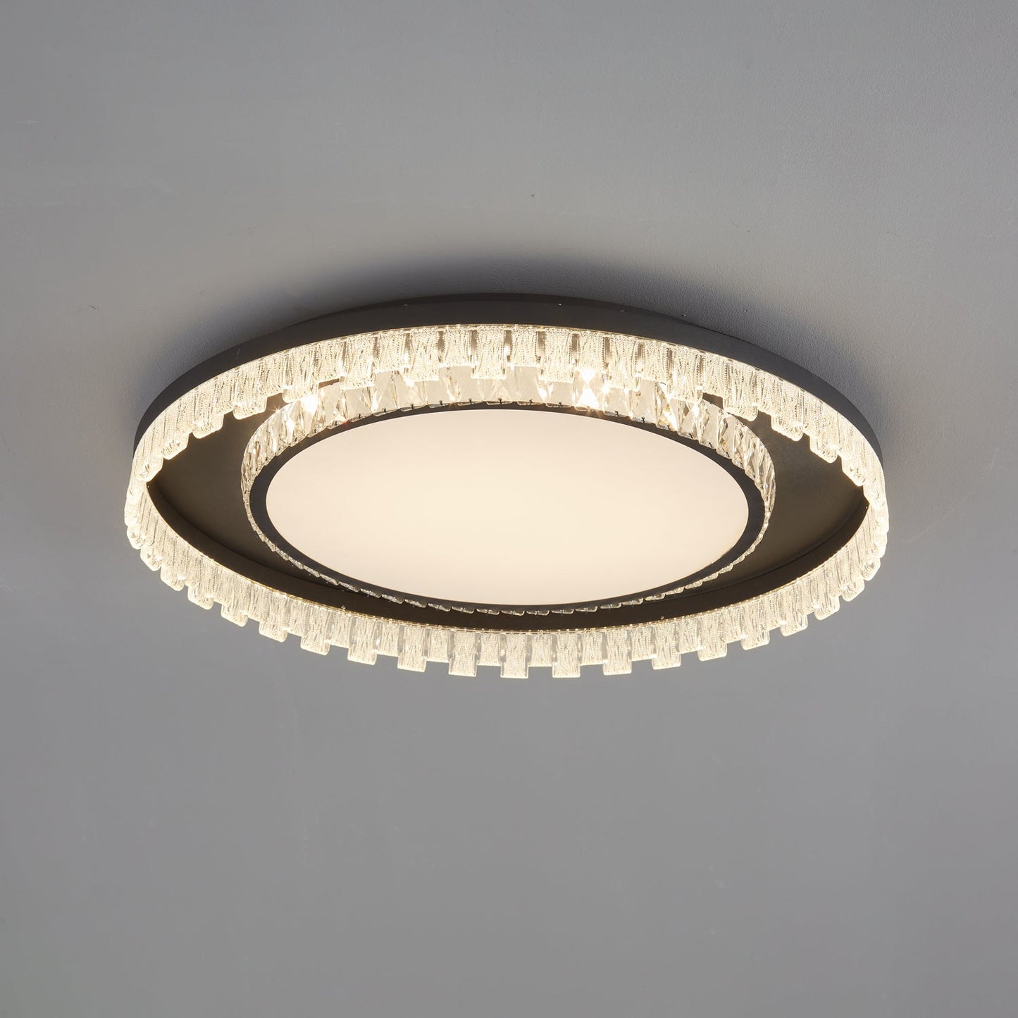 Glimmer Crystal Ceiling Light | Crystal & Metal | Black
