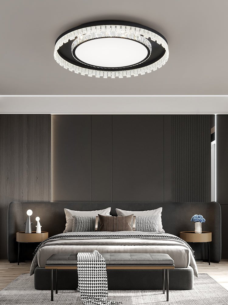 Glimmer Crystal Ceiling Light | Crystal & Metal | Black