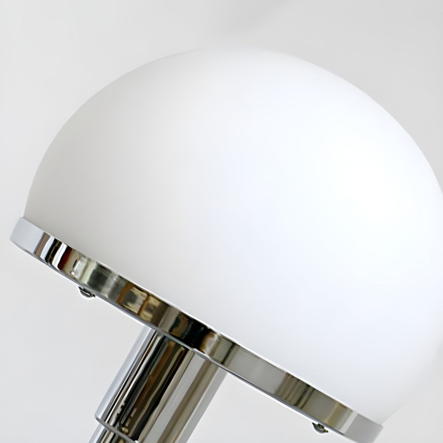 Globe Glass Table Lamp | Frosted Glass & Metal | Chrome