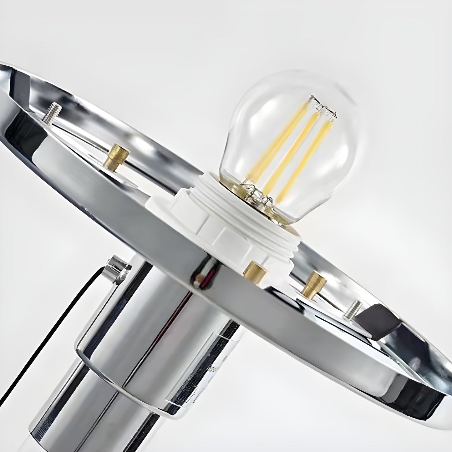 Globe Glass Table Lamp | Frosted Glass & Metal | Chrome