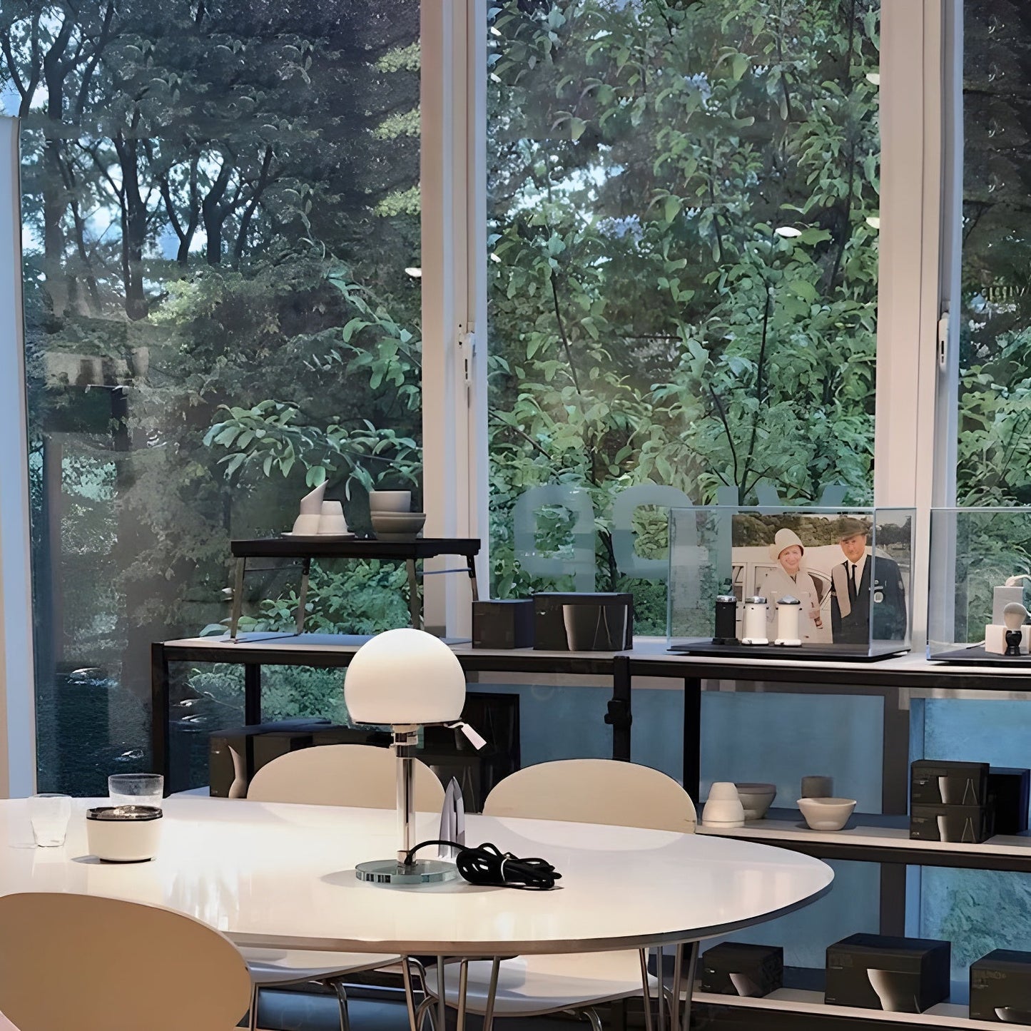 Globe Glass Table Lamp | Frosted Glass & Metal | Chrome
