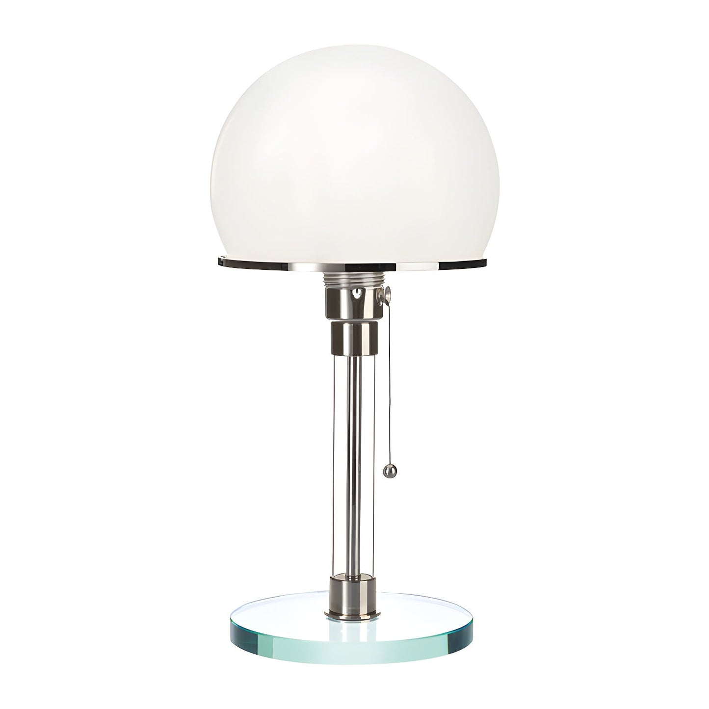 Globe Glass Table Lamp | Frosted Glass & Metal | Chrome
