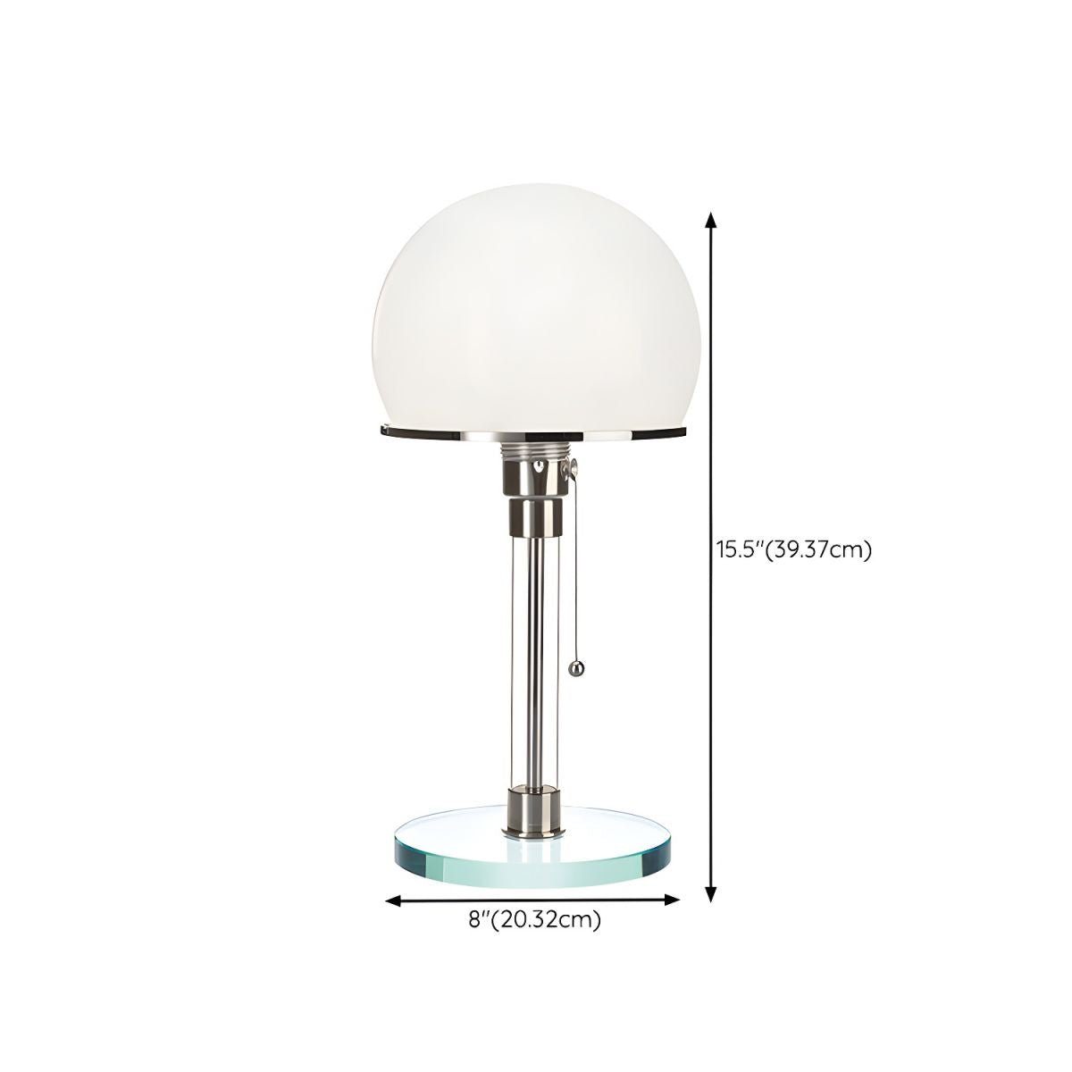 Globe Glass Table Lamp | Frosted Glass & Metal | Chrome