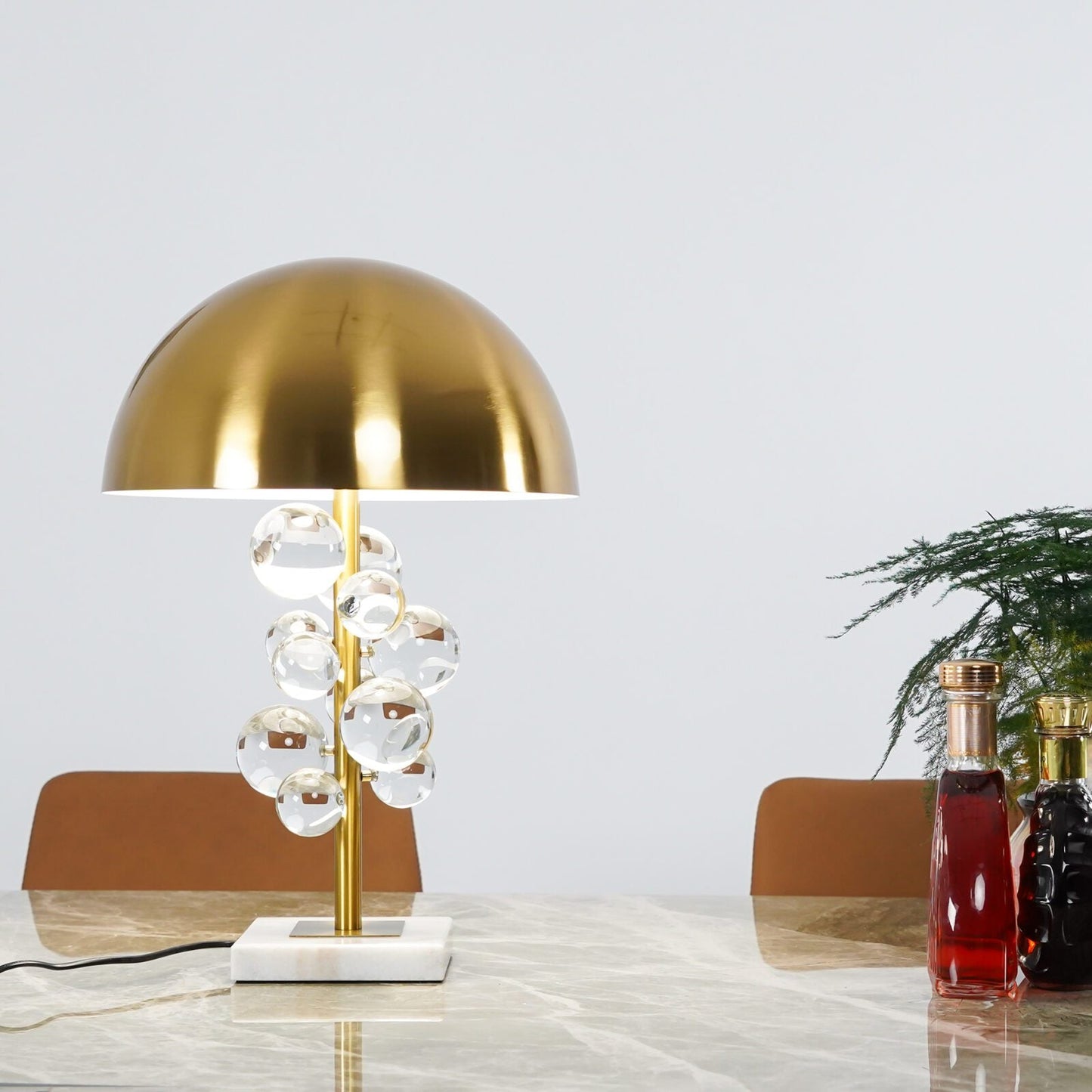 Globo Table Lamp | Copper & Marble | 32cm Diameter