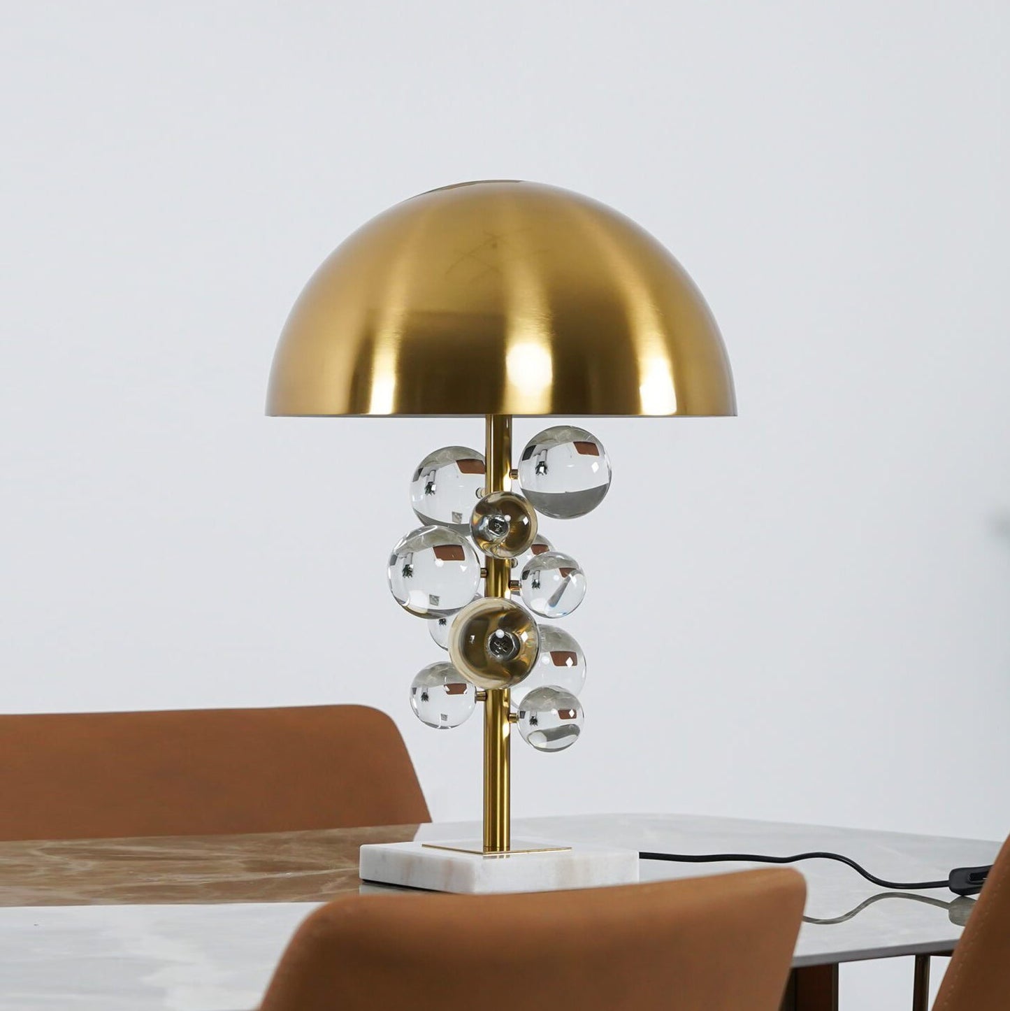 Globo Table Lamp | Copper & Marble | 32cm Diameter