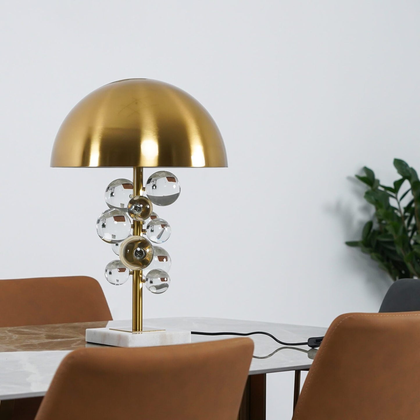 Globo Table Lamp | Copper & Marble | 32cm Diameter