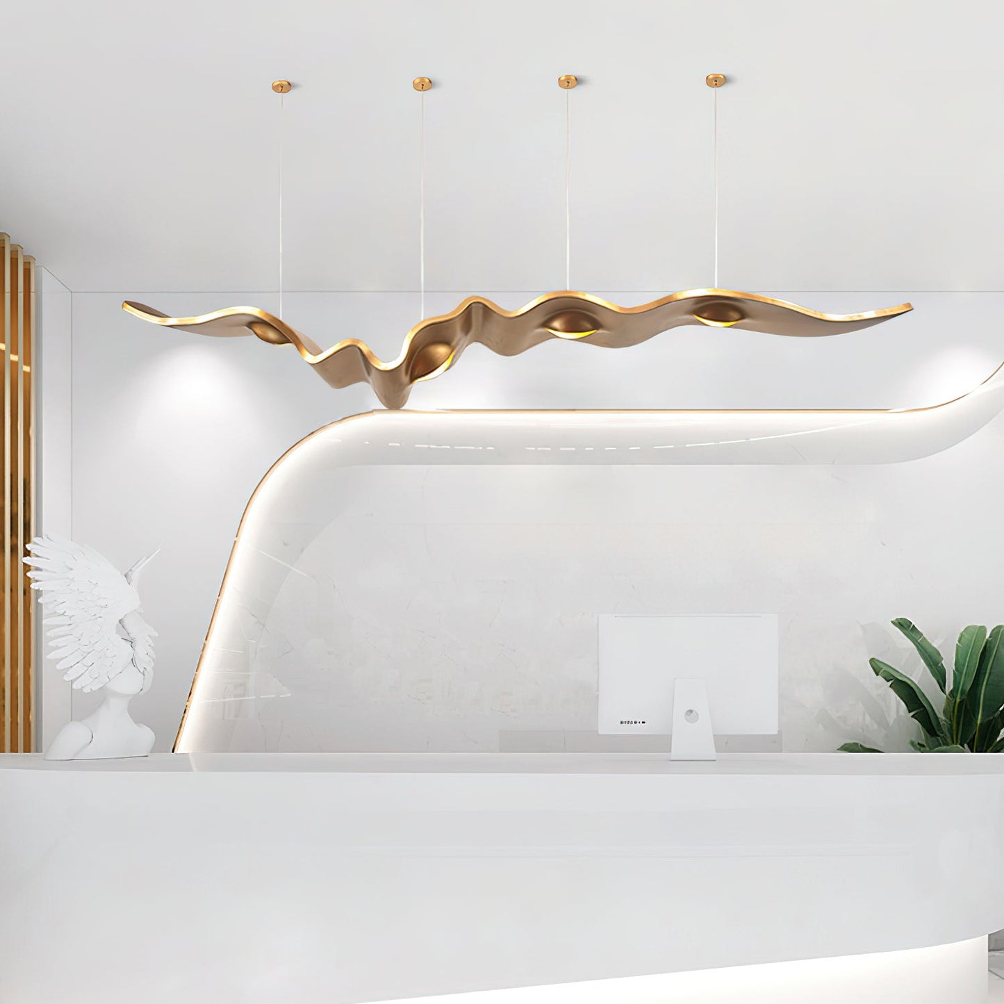 Gold Ribbon Chandelier | Aluminum | Multiple Sizes Available