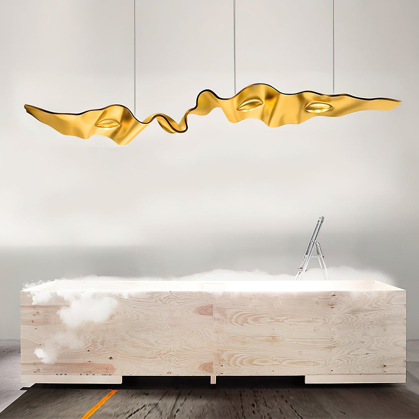 Gold Ribbon Chandelier | Aluminum | Multiple Sizes Available
