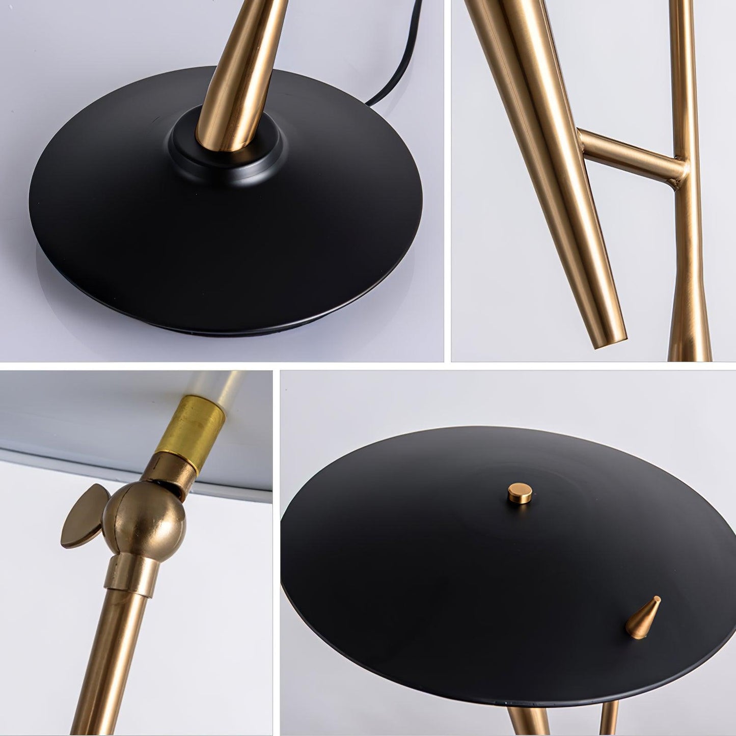 Gramophone Table Light | Metal & Glass | Gold & Black