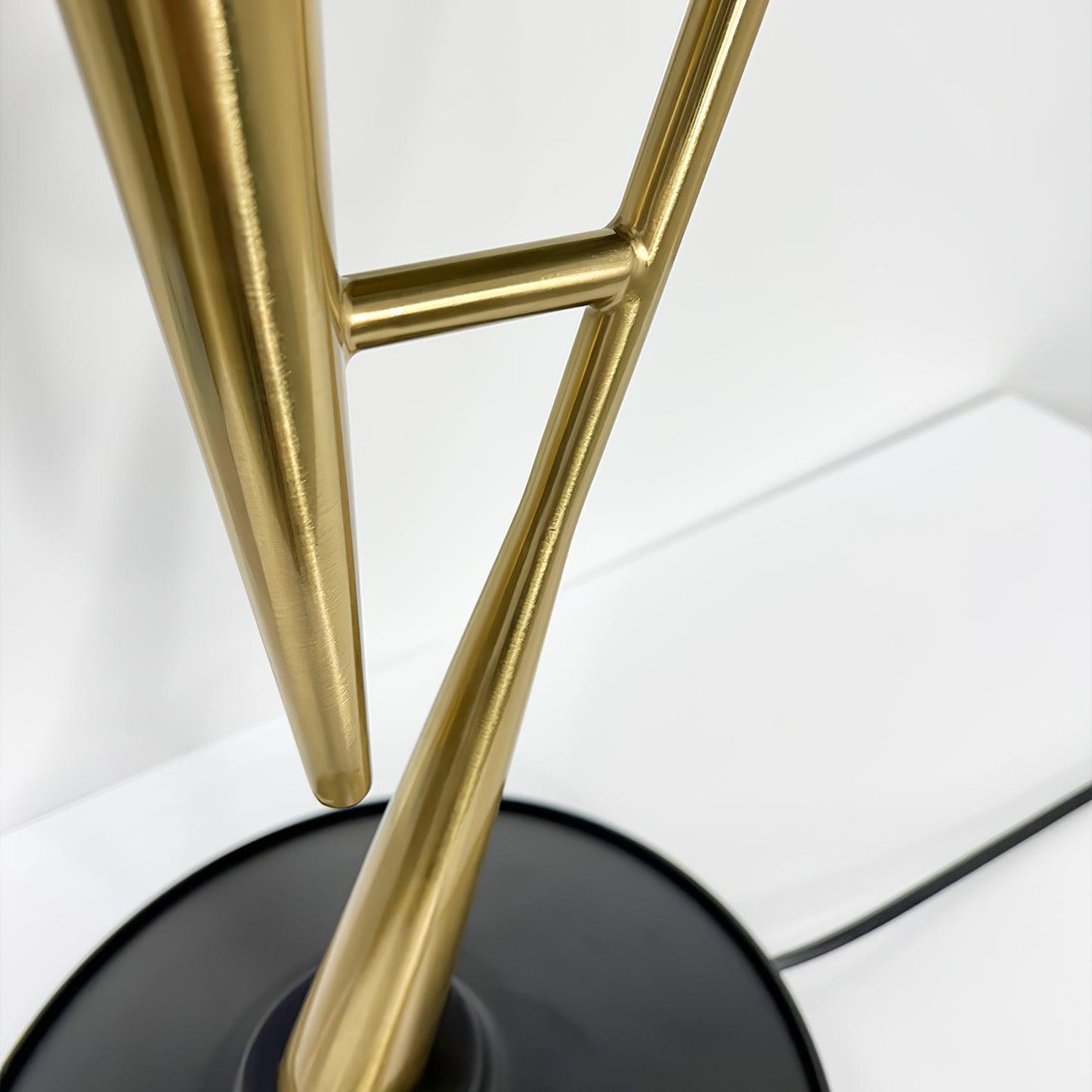 Gramophone Table Light | Metal & Glass | Gold & Black