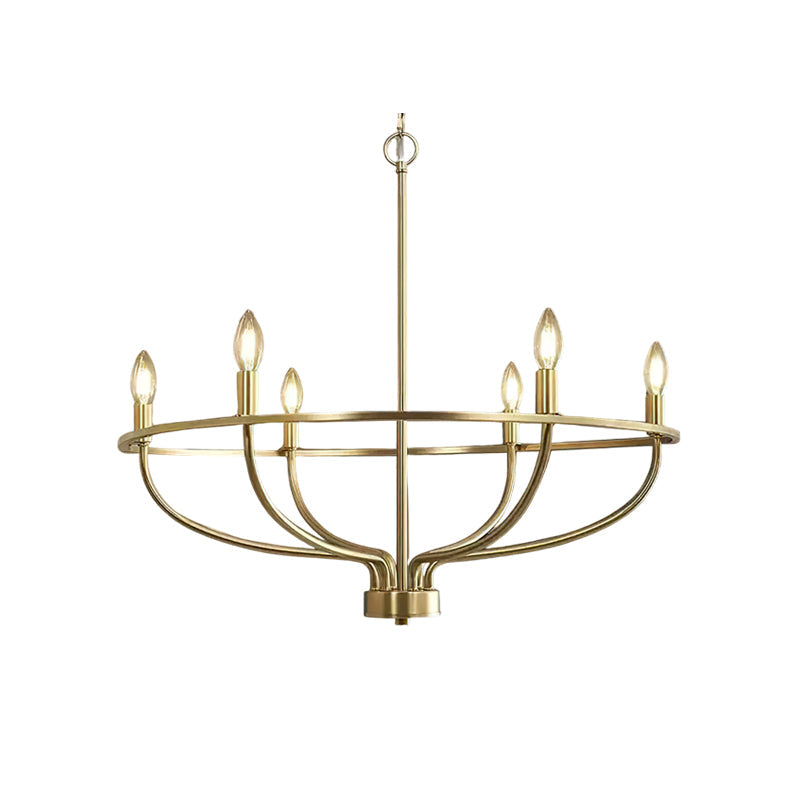 Gretchen Candle Chandelier | Metal | 6 Lights | Black and Gold