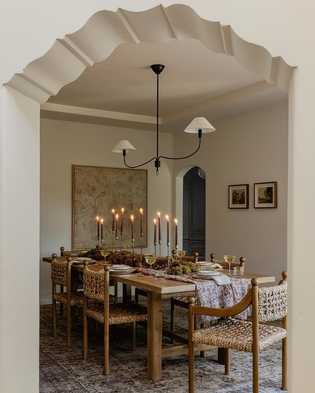 Griffin Chandelier | Brass & Leather | 2 or 6 Lights Options