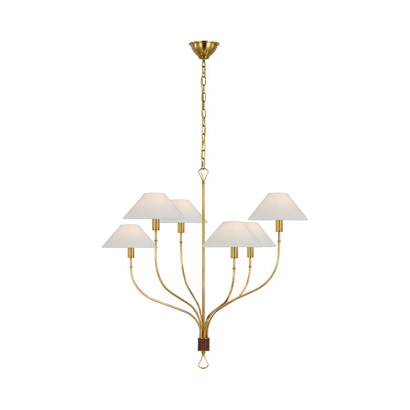 Griffin Chandelier | Brass & Leather | 2 or 6 Lights Options
