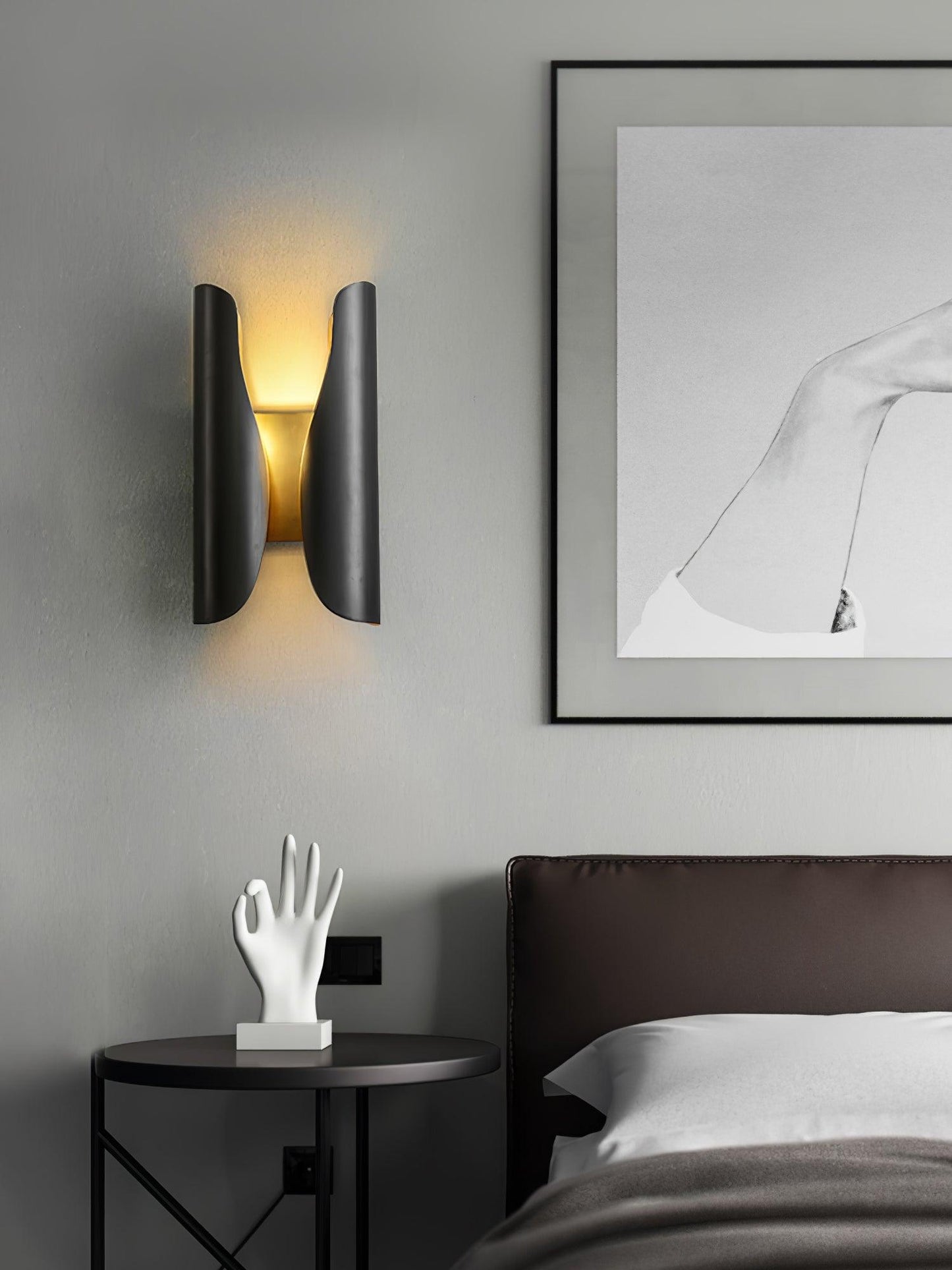 Guardian Wall Sconce | Metal Brass | Blackened Brushed Brass