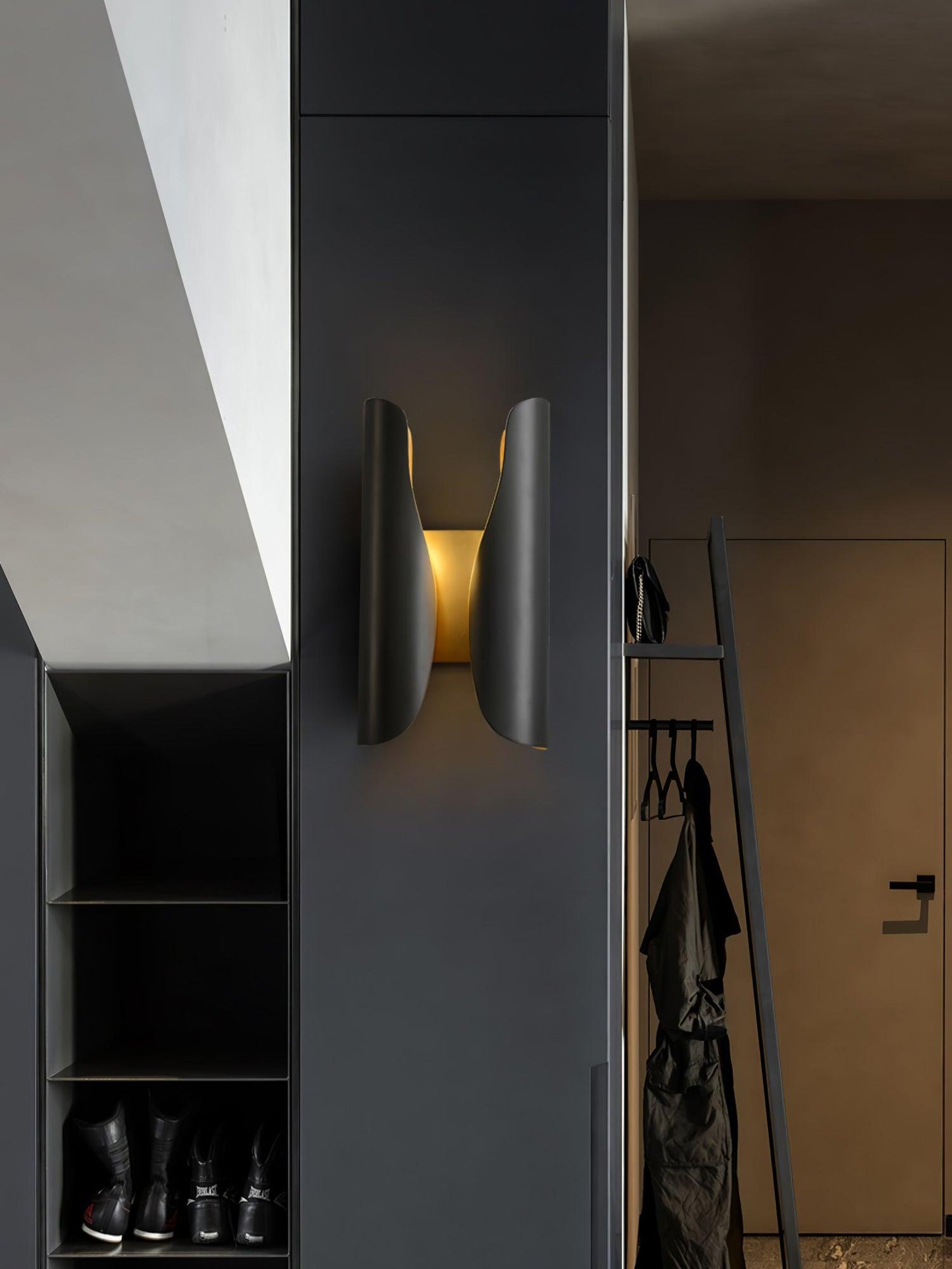 Guardian Wall Sconce | Metal Brass | Blackened Brushed Brass