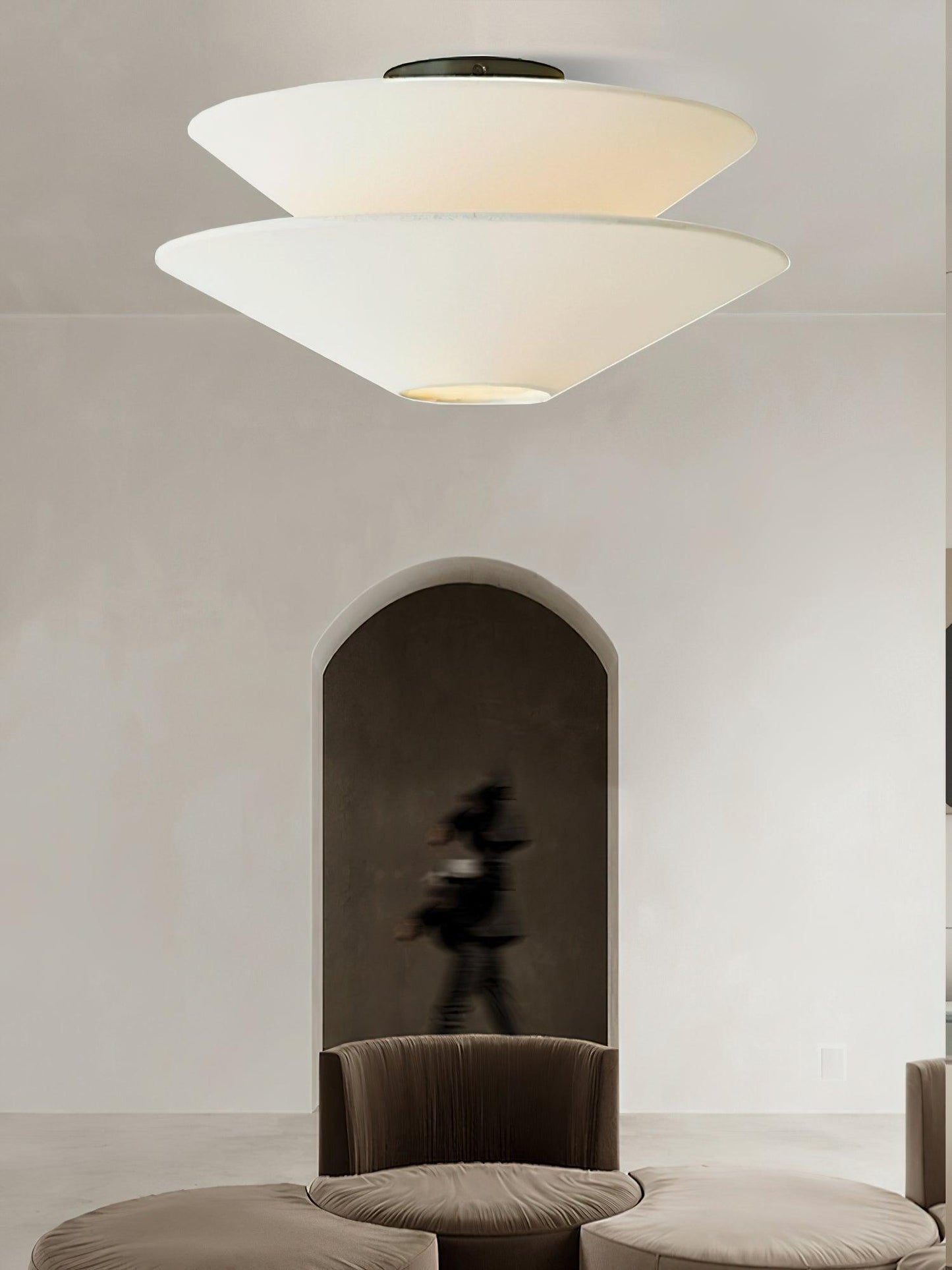 Gull Flushmount Ceiling Light | Metal & Fabric | White