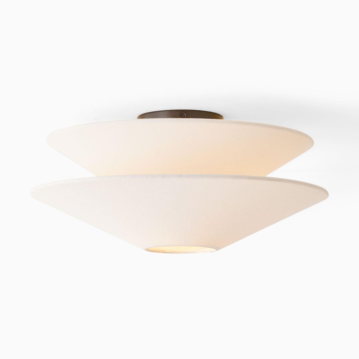Gull Flushmount Ceiling Light | Metal & Fabric | White