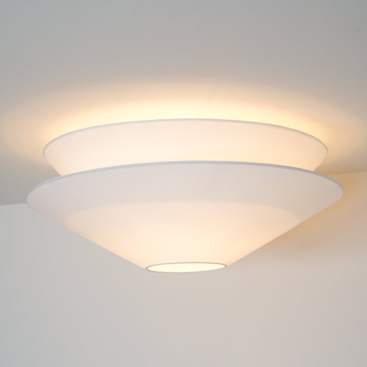 Gull Flushmount Ceiling Light | Metal & Fabric | White