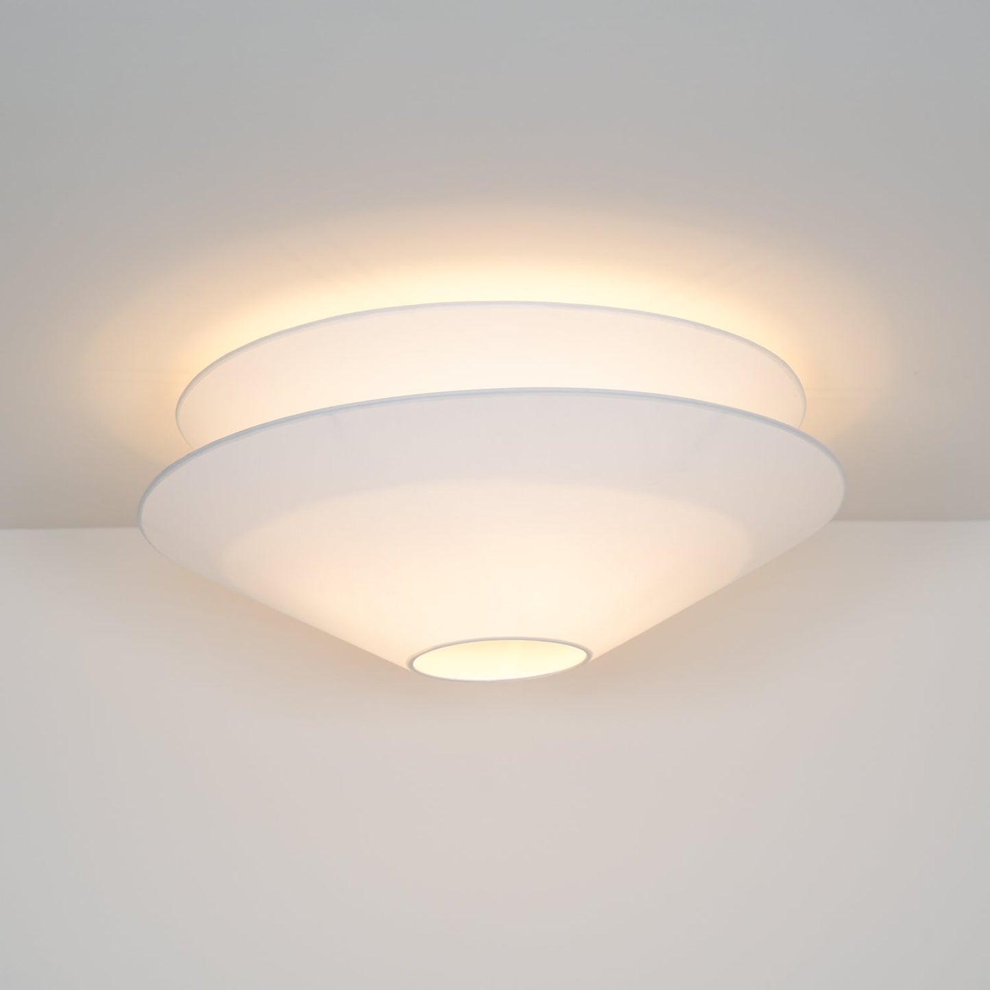 Gull Flushmount Ceiling Light | Metal & Fabric | White