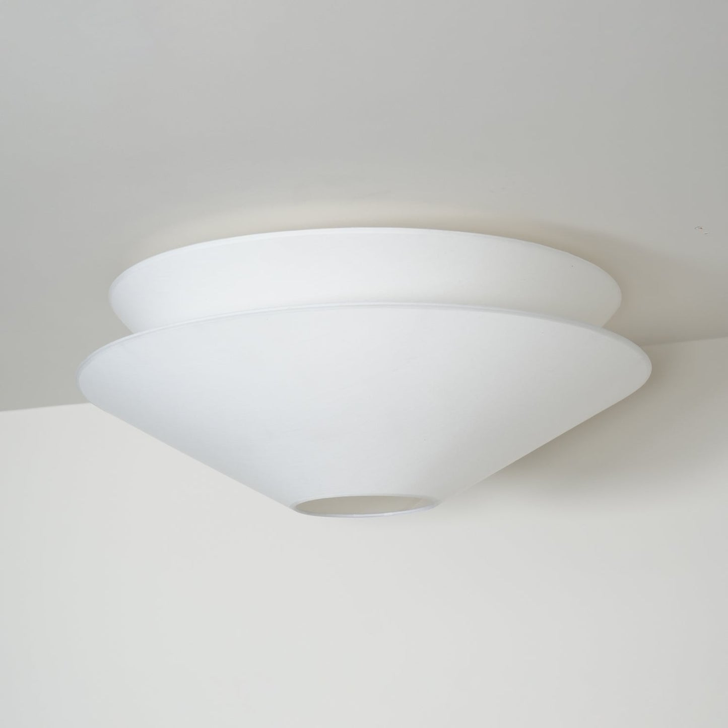 Gull Flushmount Ceiling Light | Metal & Fabric | White