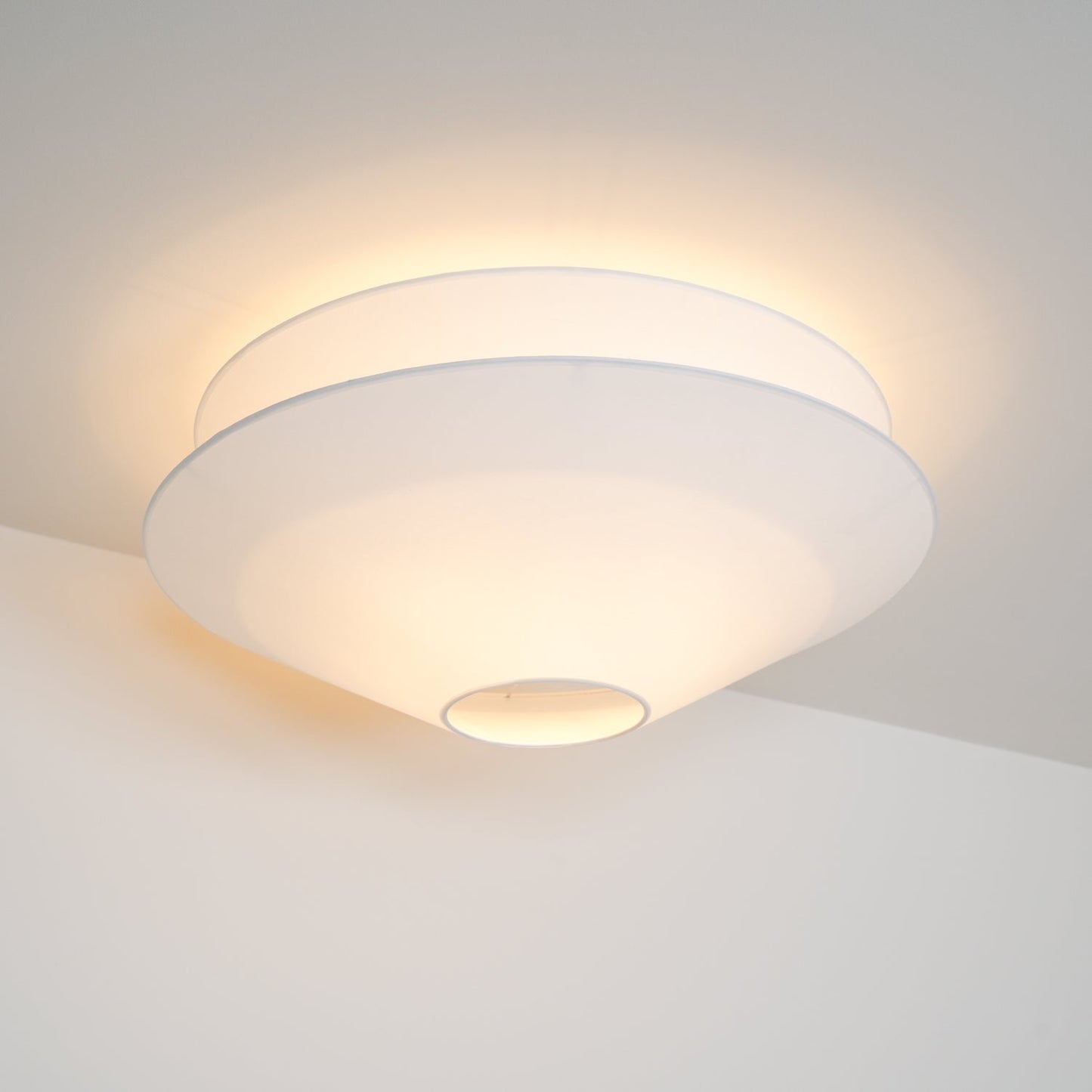 Gull Flushmount Ceiling Light | Metal & Fabric | White