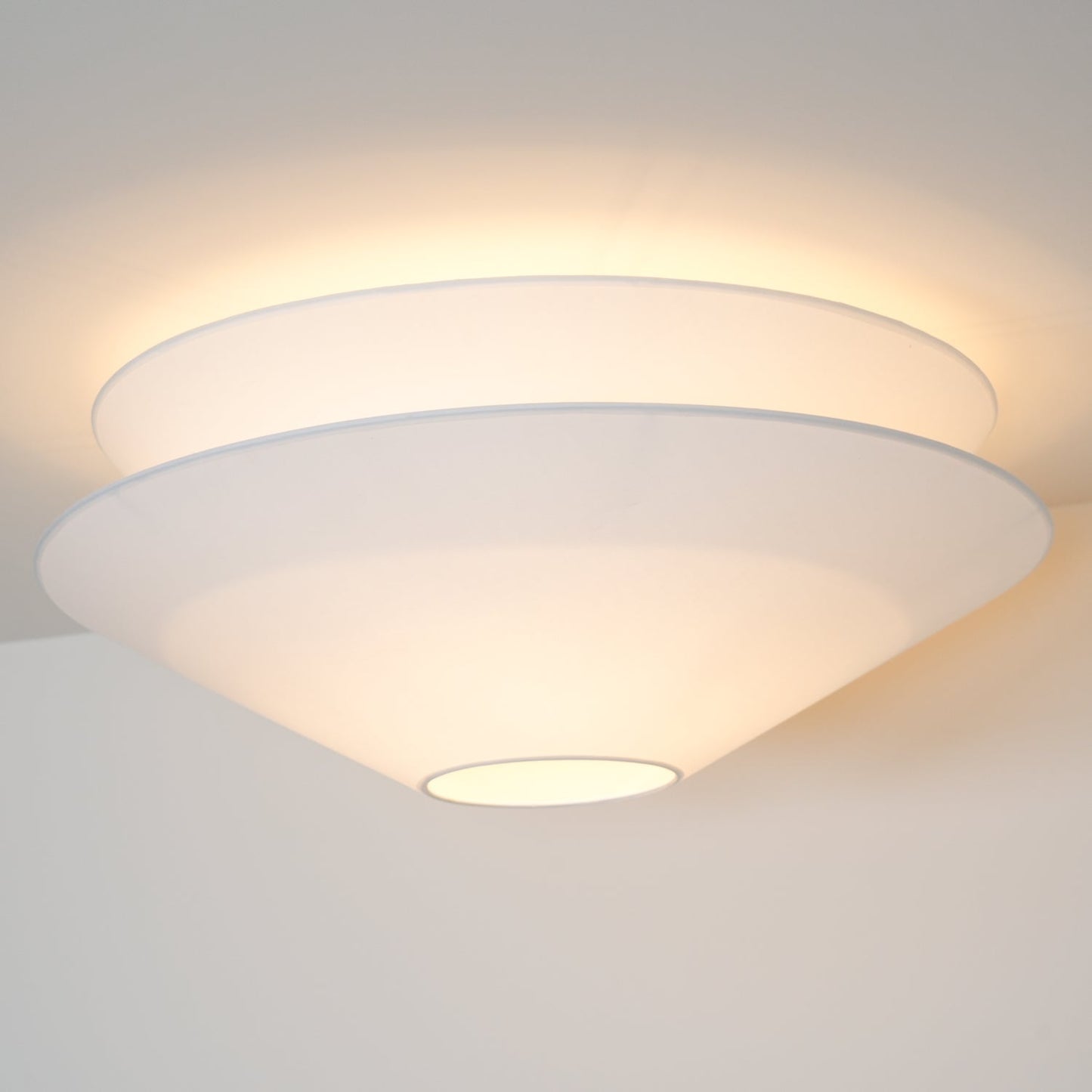 Gull Flushmount Ceiling Light | Metal & Fabric | White