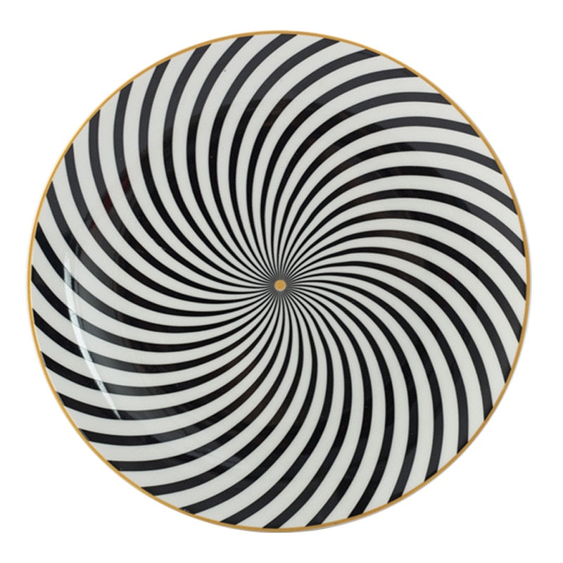 Illusion Plate | Fine Ceramic | Geometric Pattern