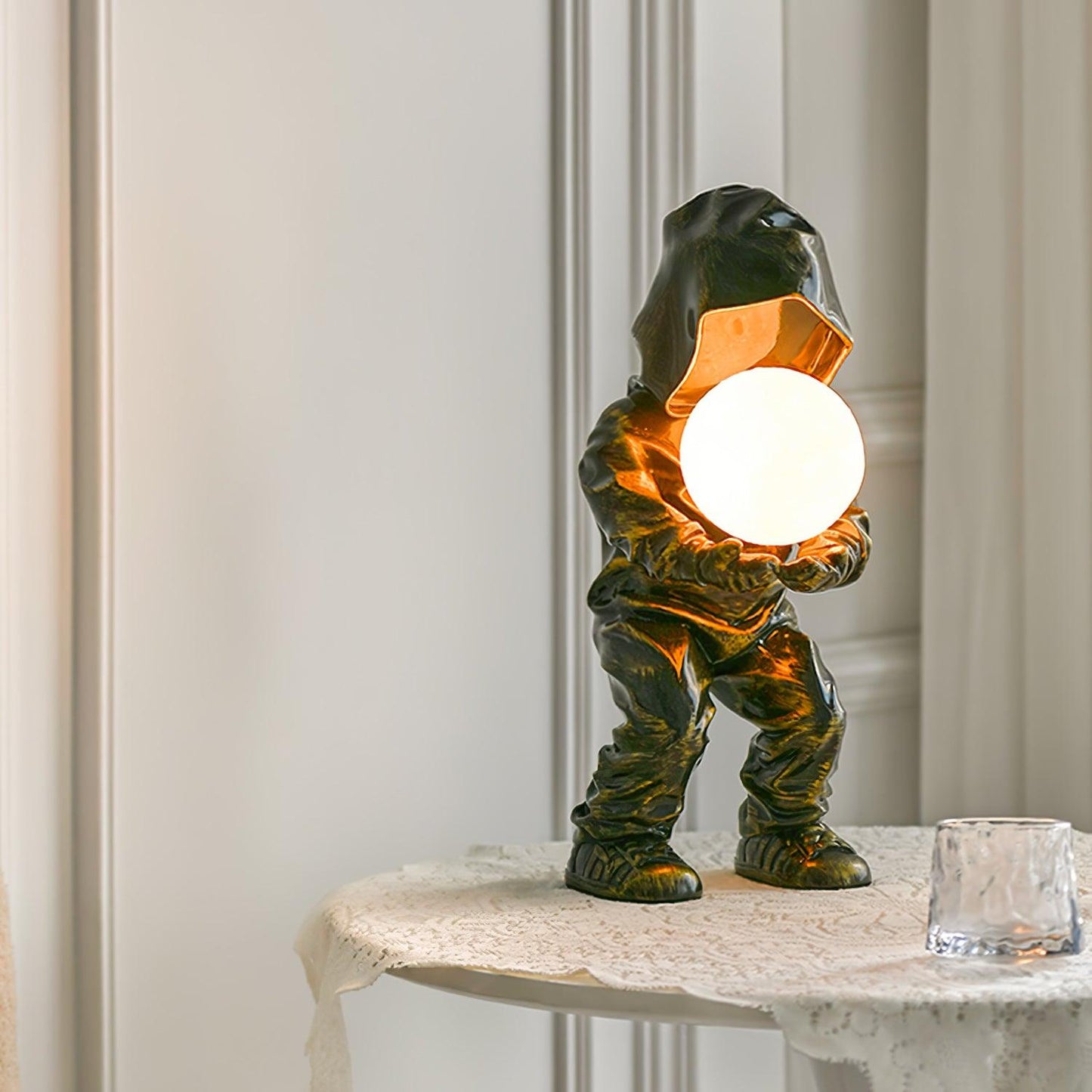 Hacker Planet Table Lamp | Metal & Resin | Black