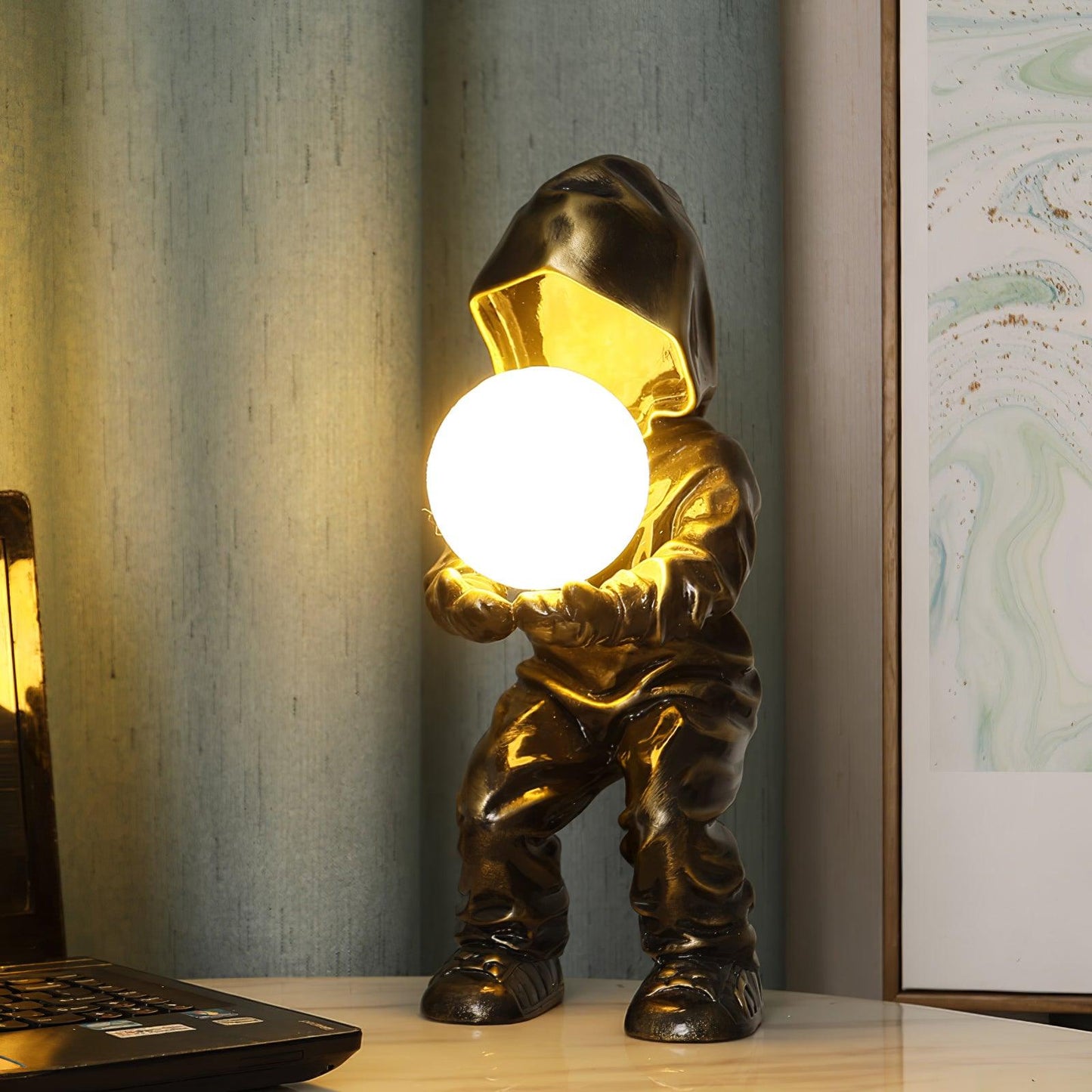 Hacker Planet Table Lamp | Metal & Resin | Black