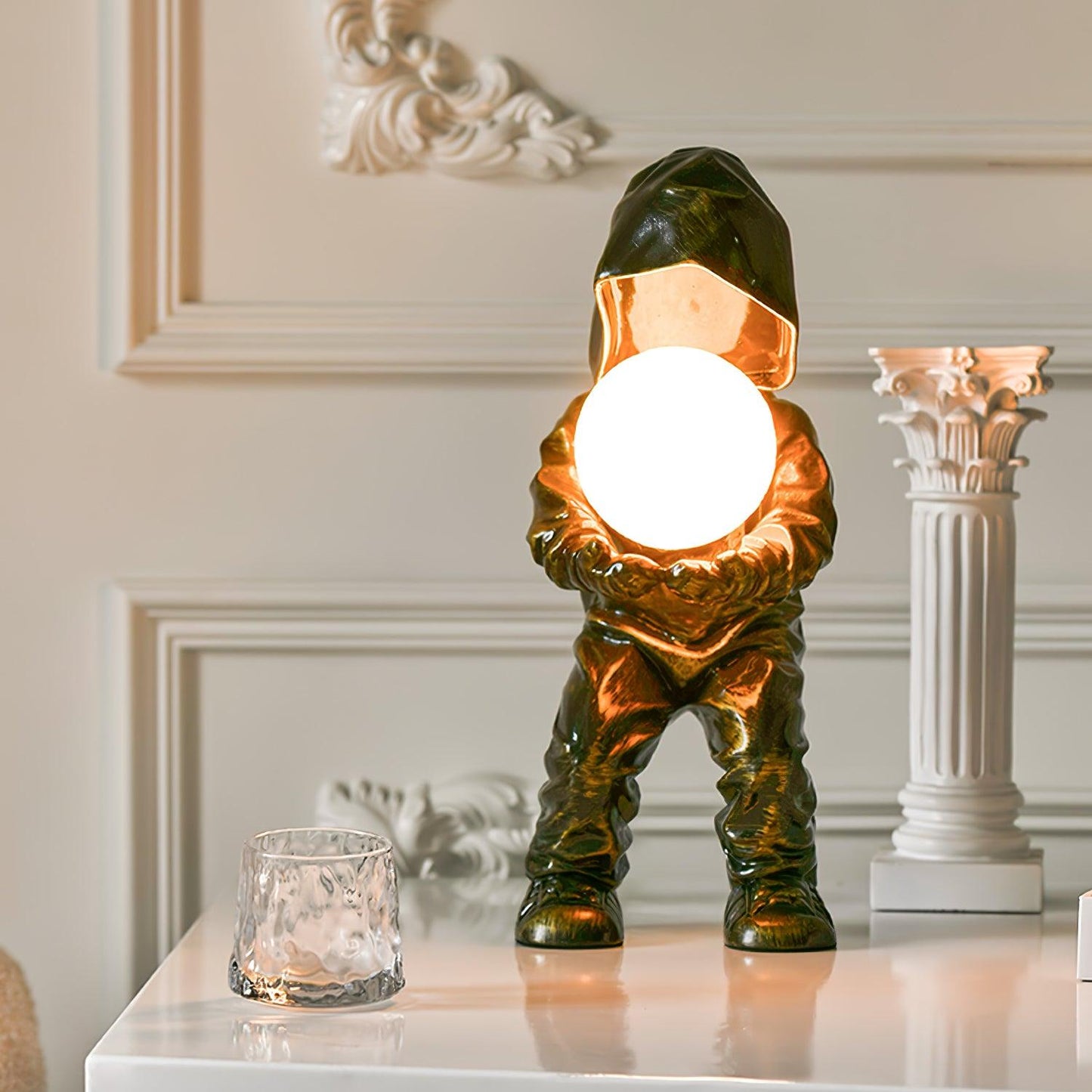 Hacker Planet Table Lamp | Metal & Resin | Black
