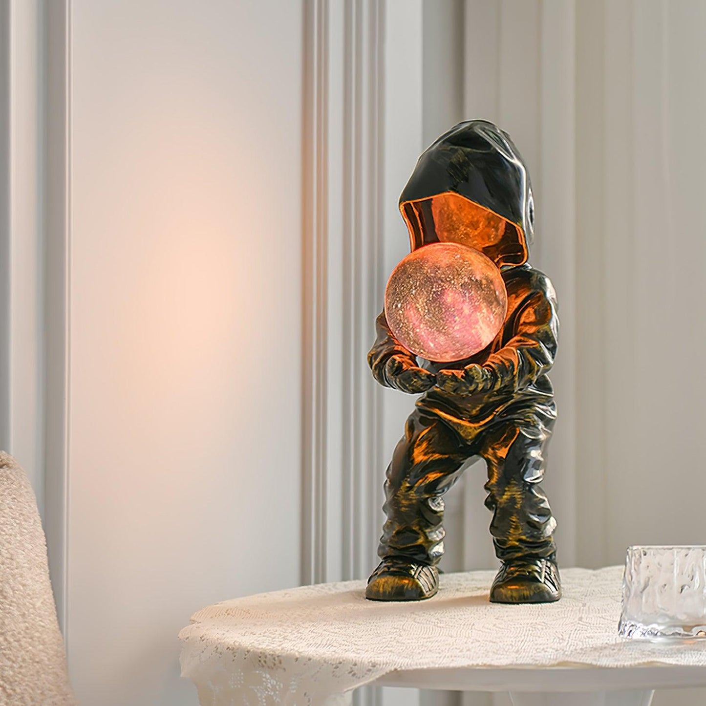 Hacker Planet Table Lamp | Metal & Resin | Black