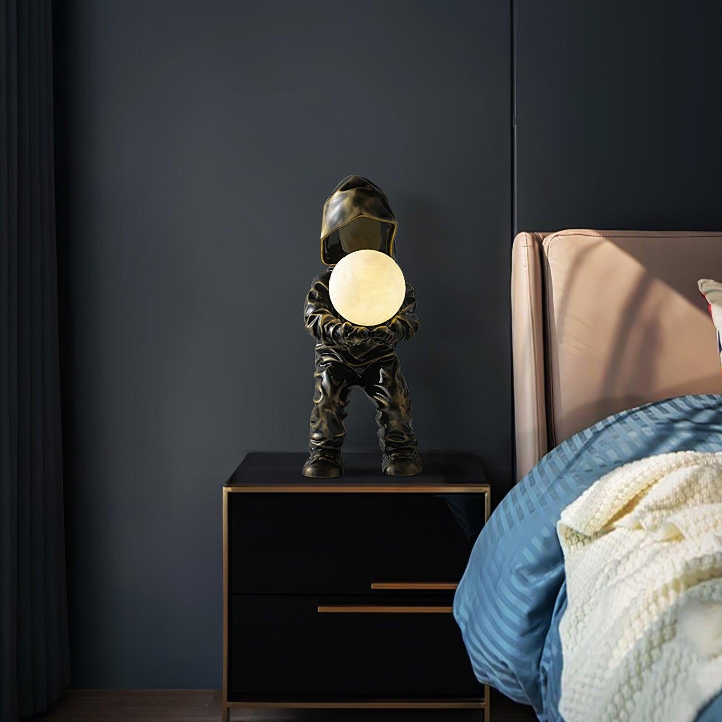 Hacker Planet Table Lamp | Metal & Resin | Black