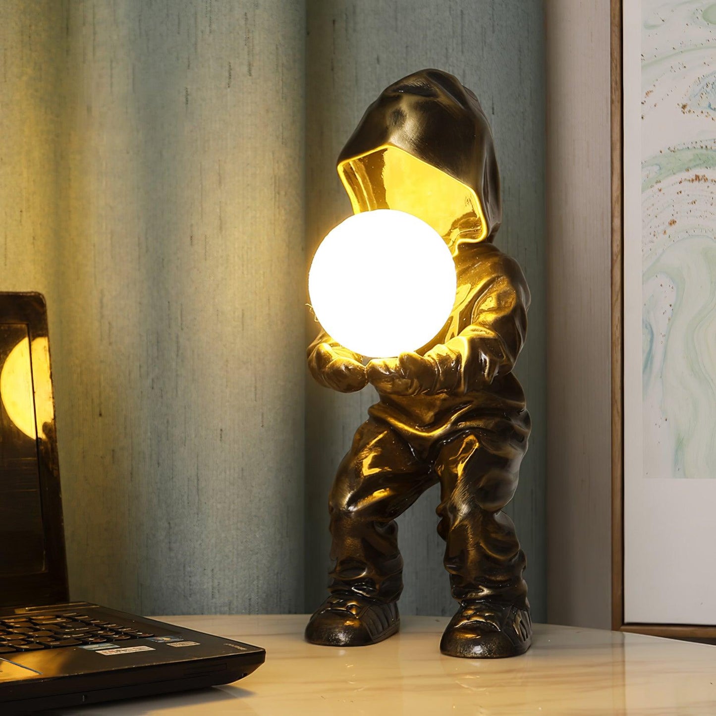 Hacker Planet Table Lamp | Metal & Resin | Black