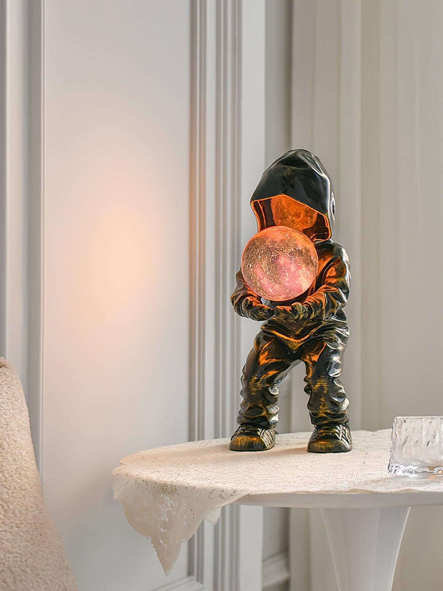 Hacker Planet Table Lamp | Metal & Resin | Black