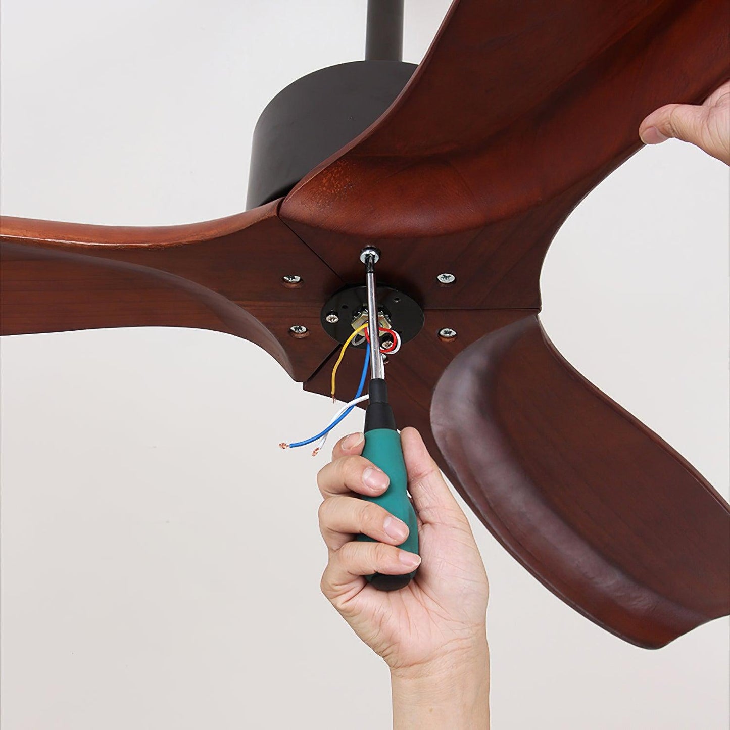Harborough 3 Ceiling Fan Light | LED Integrated | White & Wooden