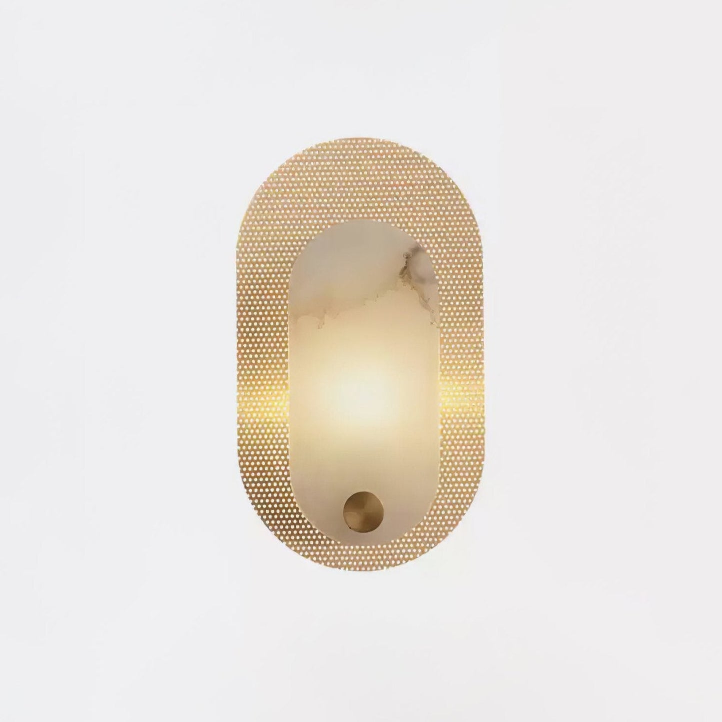 Harlan Wall Light | Alabaster & Brass | White Shade