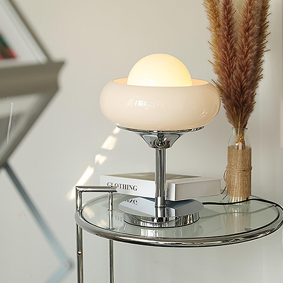 Table Lamp | Chrome Metal & Glass | Vintage Design
