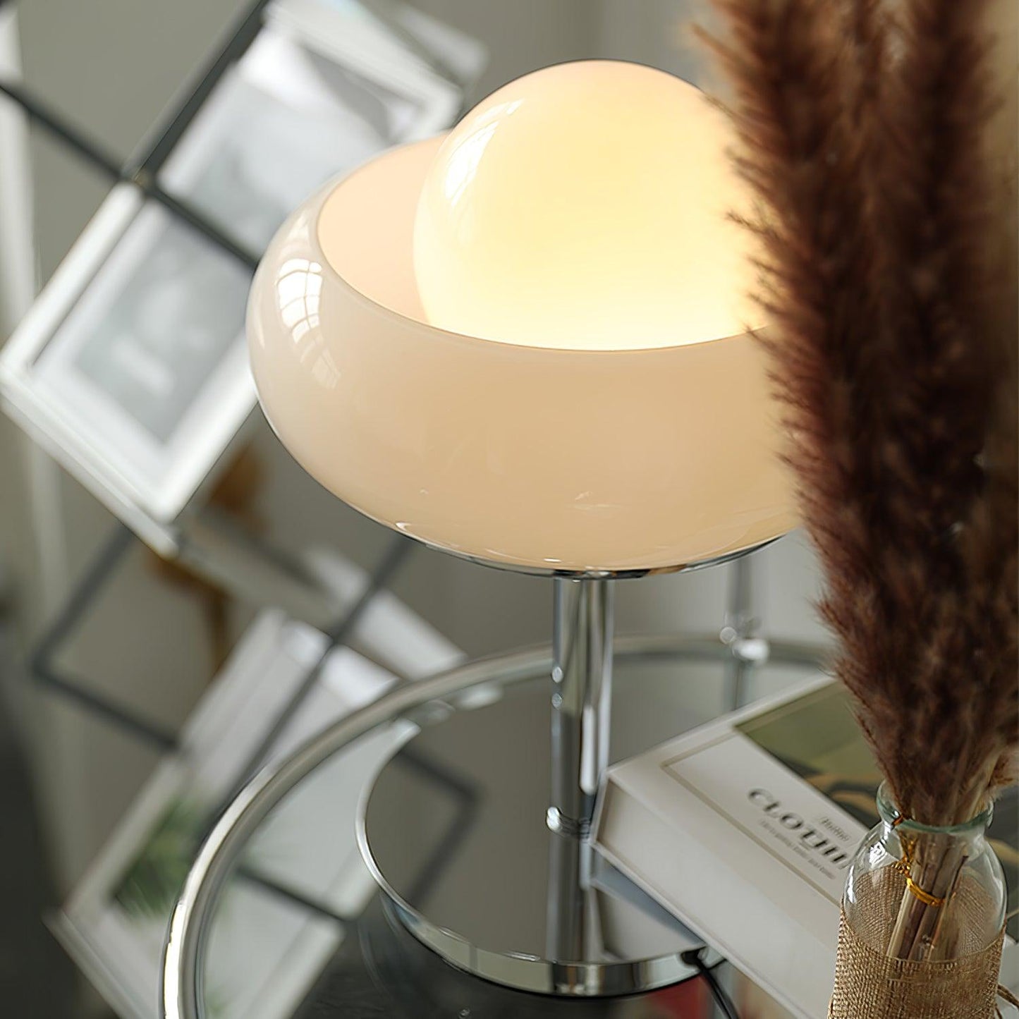Table Lamp | Chrome Metal & Glass | Vintage Design