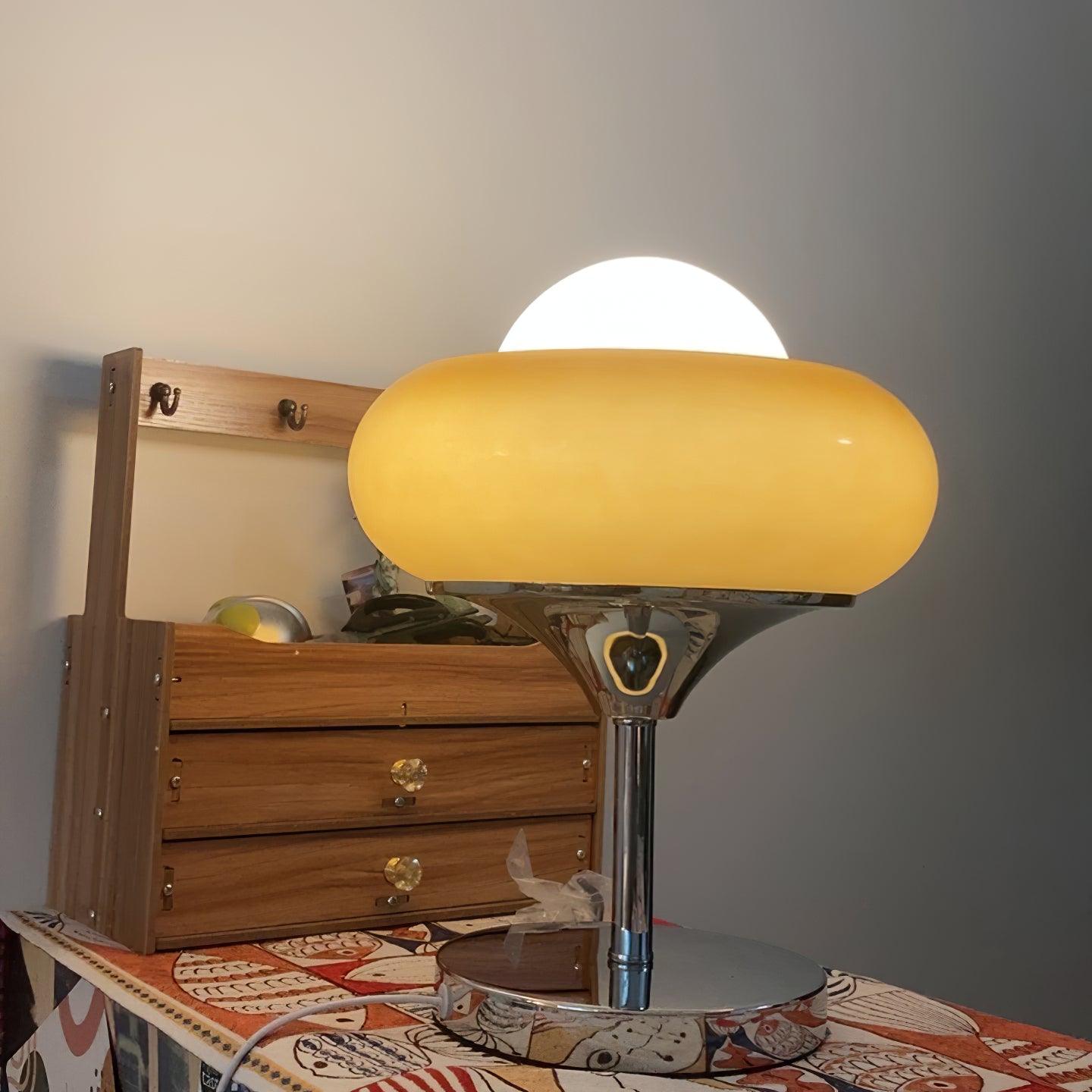 Table Lamp | Chrome Metal & Glass | Vintage Design