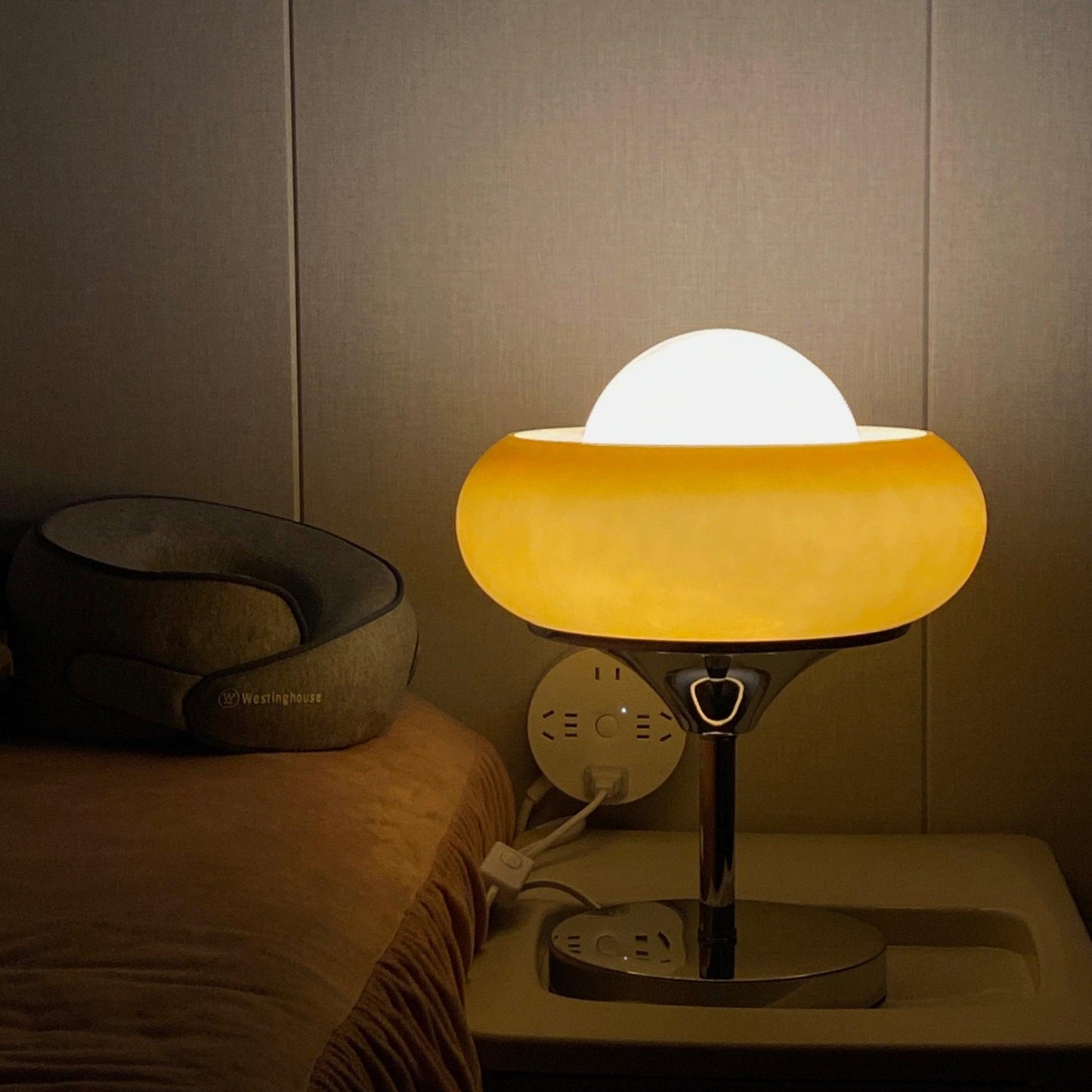 Table Lamp | Chrome Metal & Glass | Vintage Design