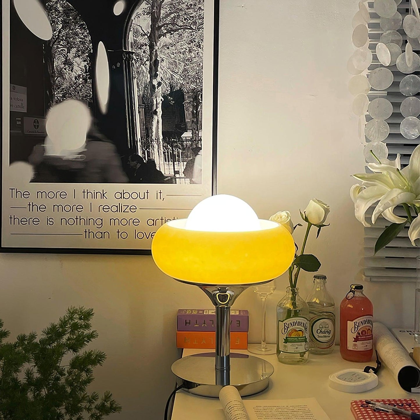 Table Lamp | Chrome Metal & Glass | Vintage Design