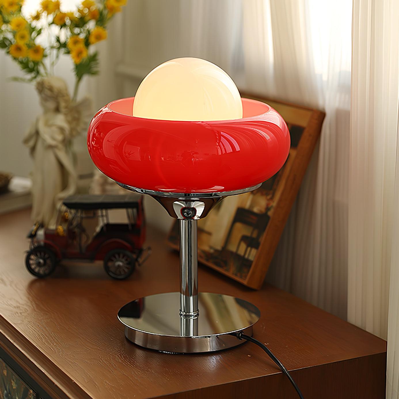 Table Lamp | Chrome Metal & Glass | Vintage Design