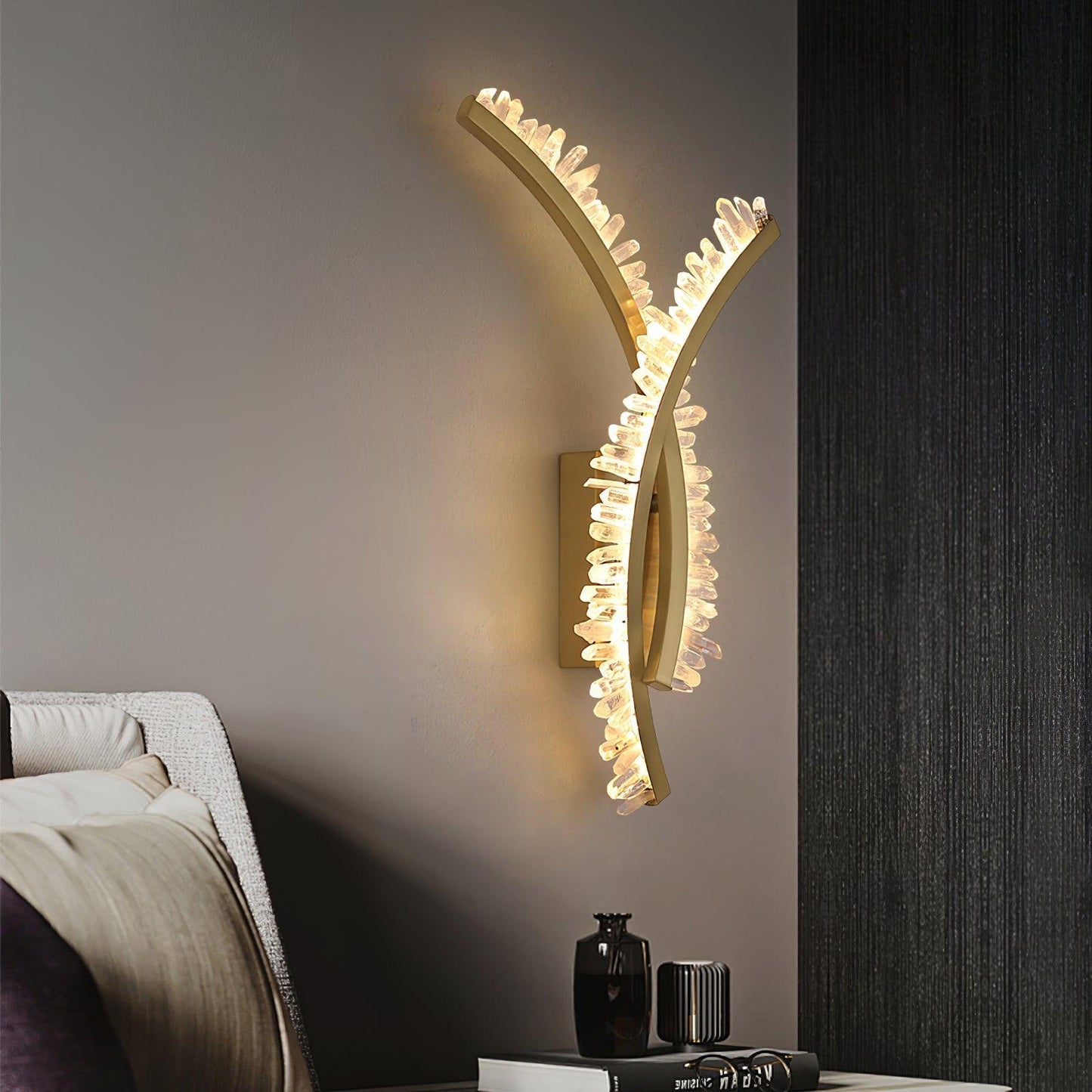 Hayes Wall Light | Stainless Steel & Crystal | Gold