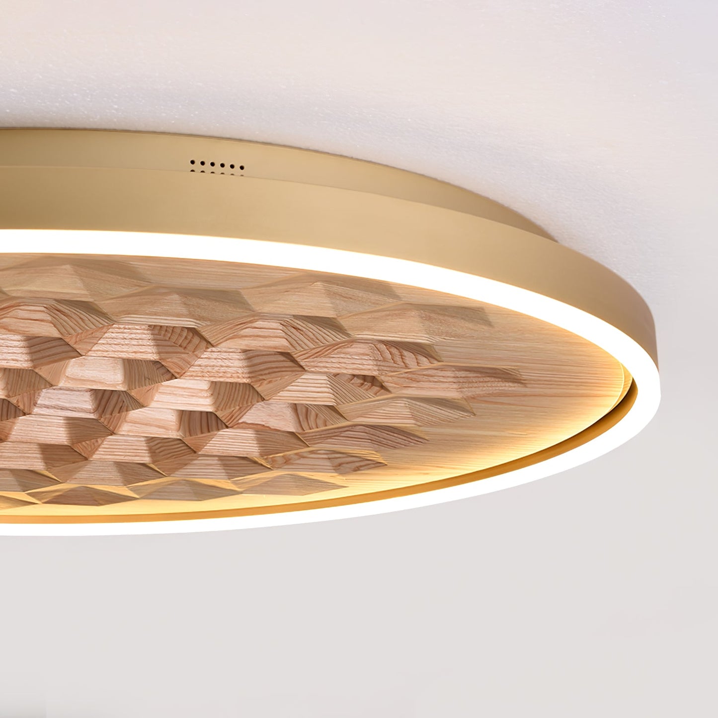 Heartwood Ceiling Lamp | Wood, Metal, Acrylic | White Shade